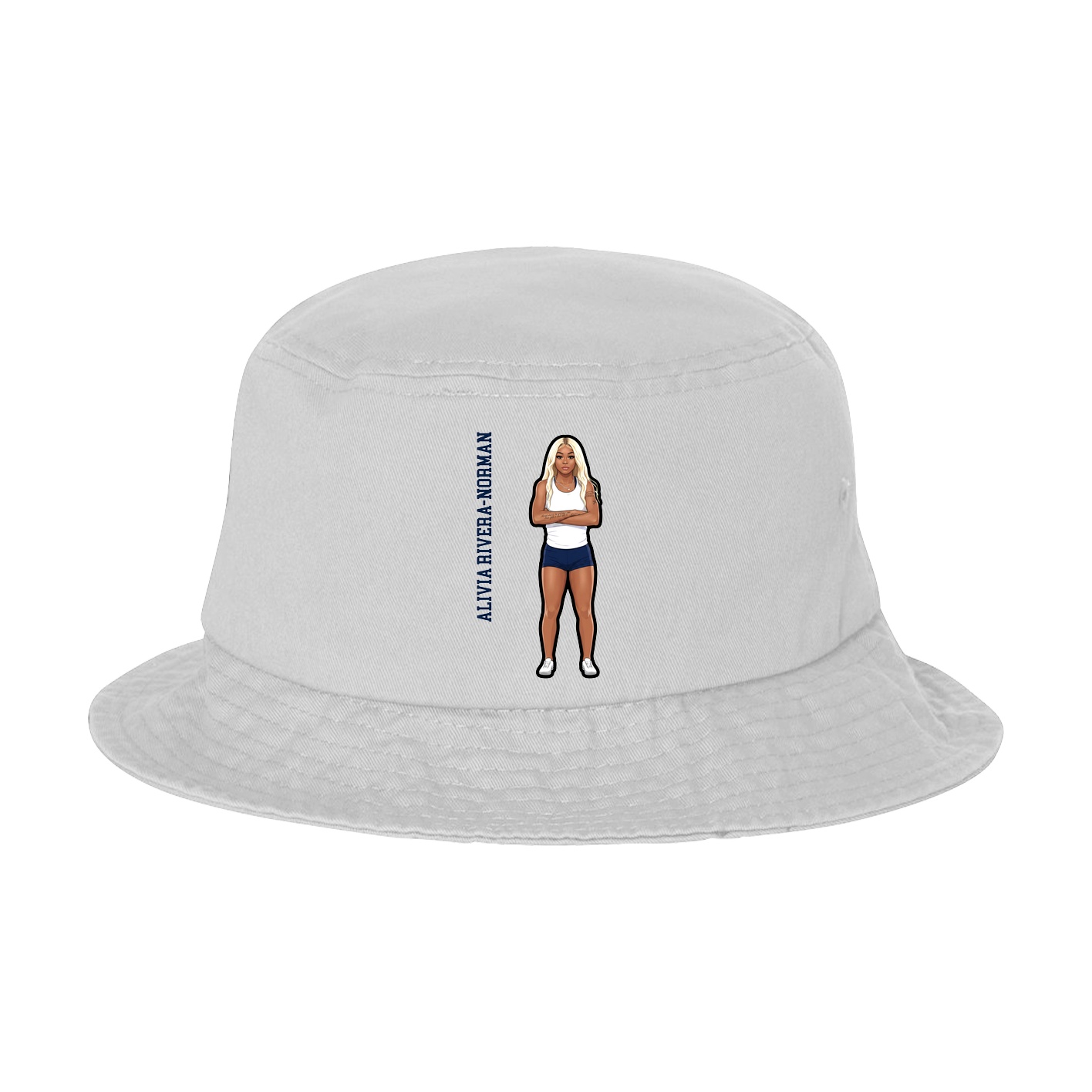Bucket Cap — Name Vertical in White