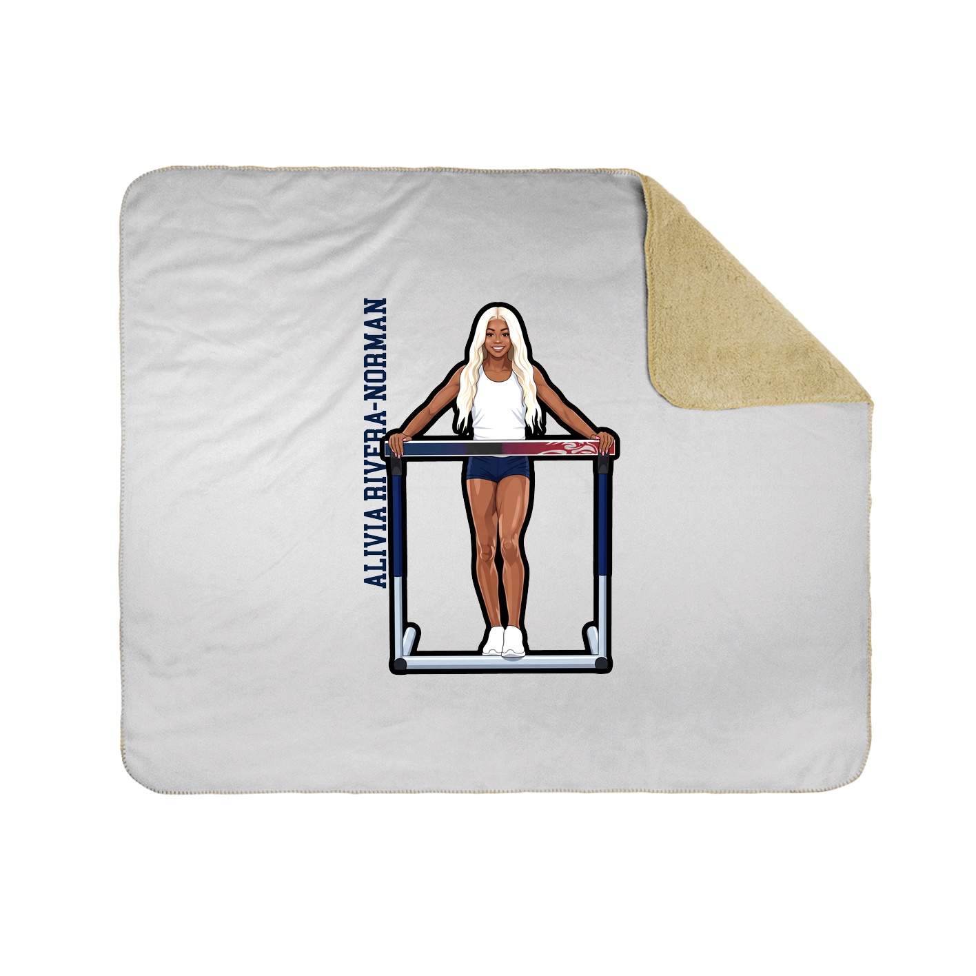 Throw Blanket — Name Vertical in White