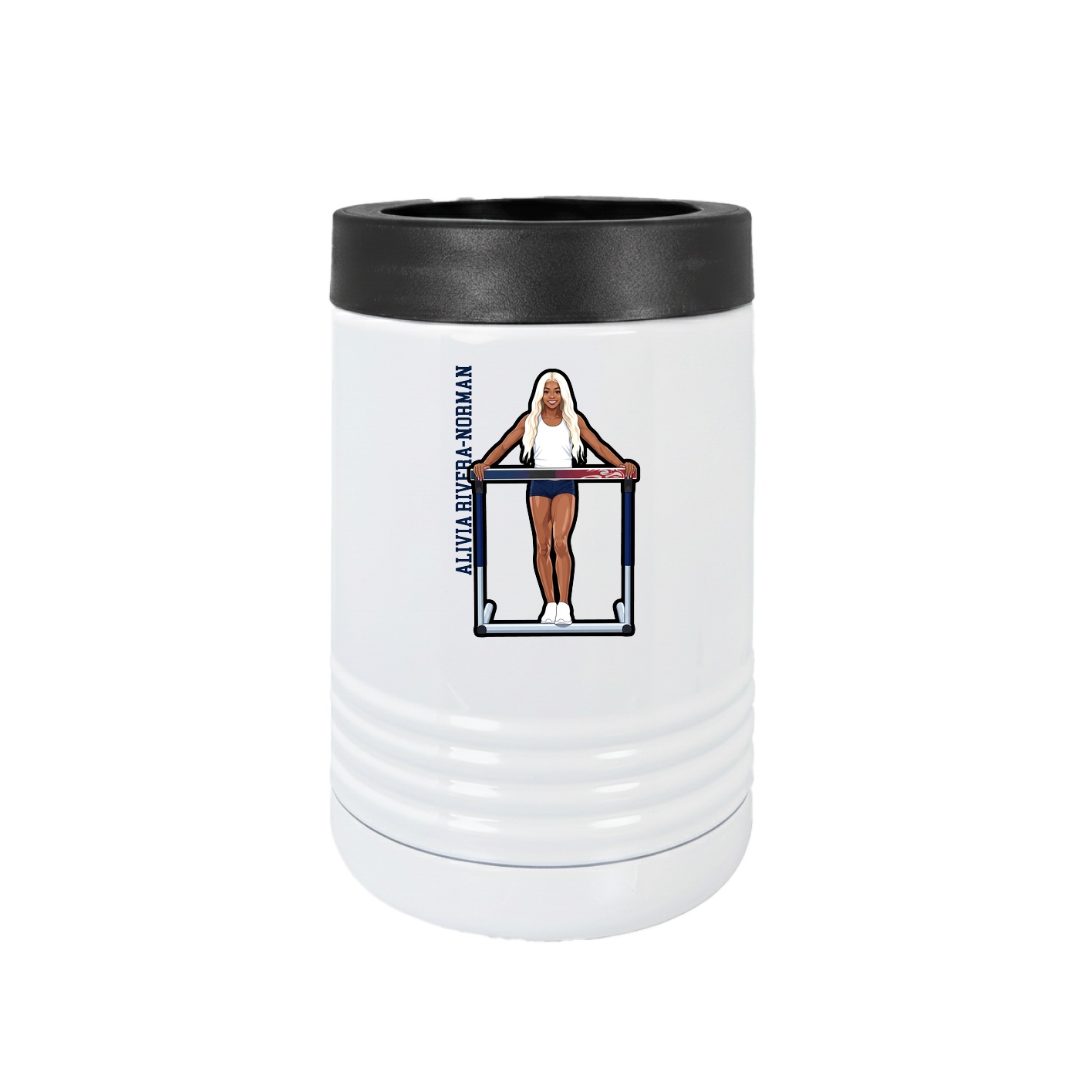 Beverage Holder — Name Vertical in White