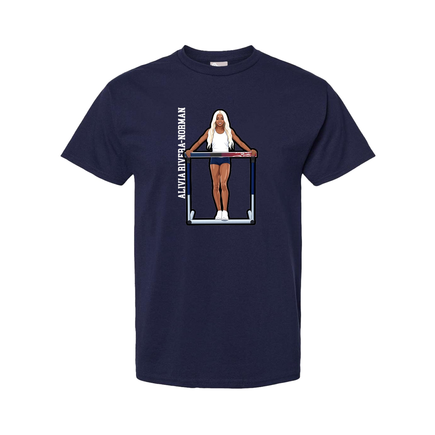Tee — Name Vertical in Navy