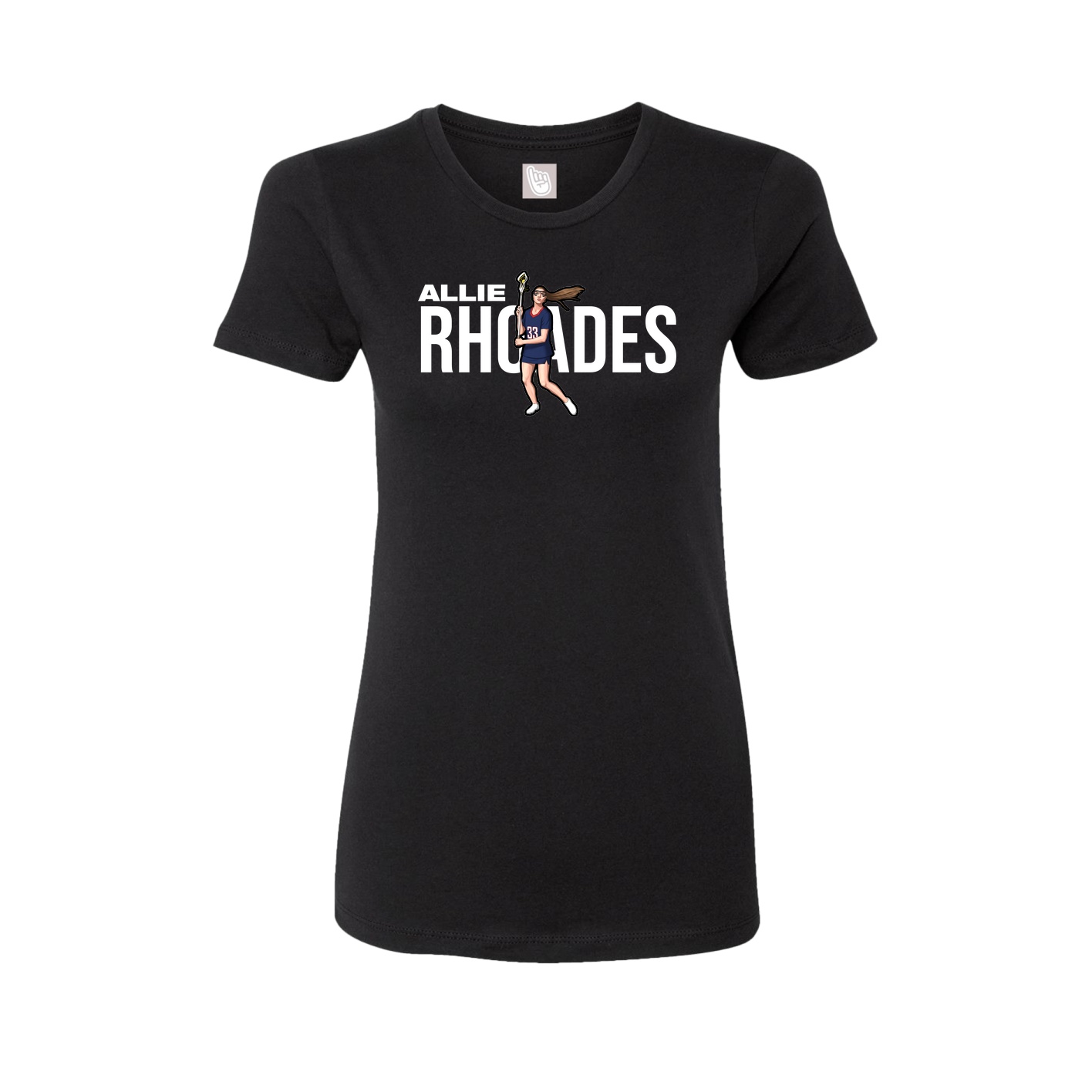 Fitted Women's Tee — Player Name in Black