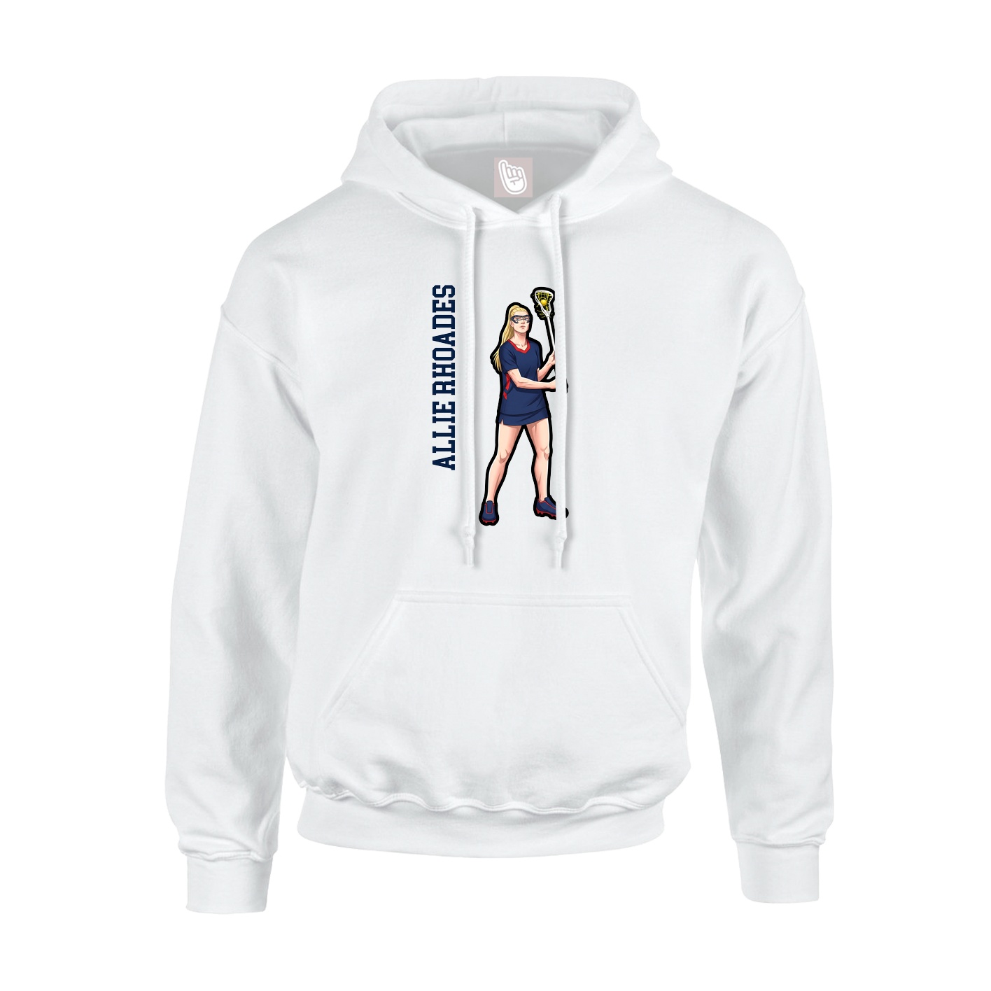 Hoodie — Name Vertical in White