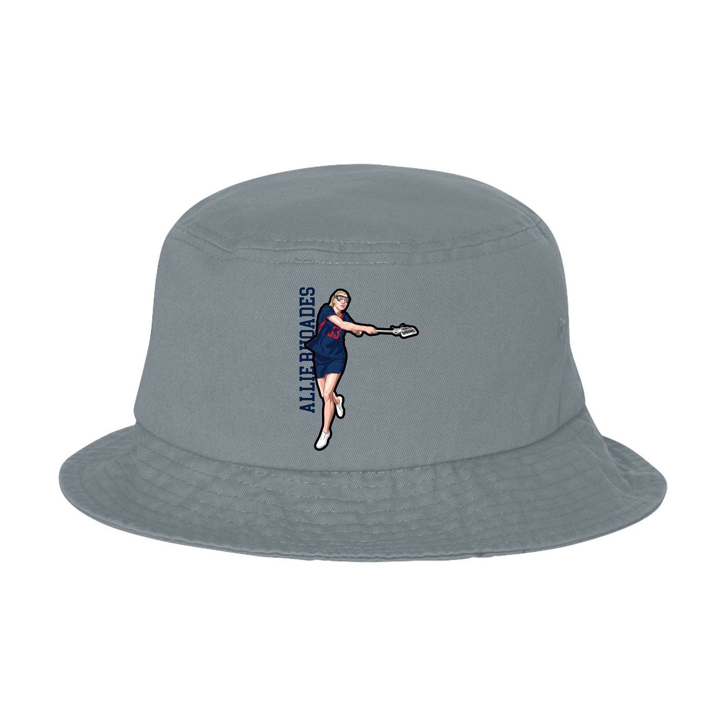 Bucket Cap — Name Vertical in Grey