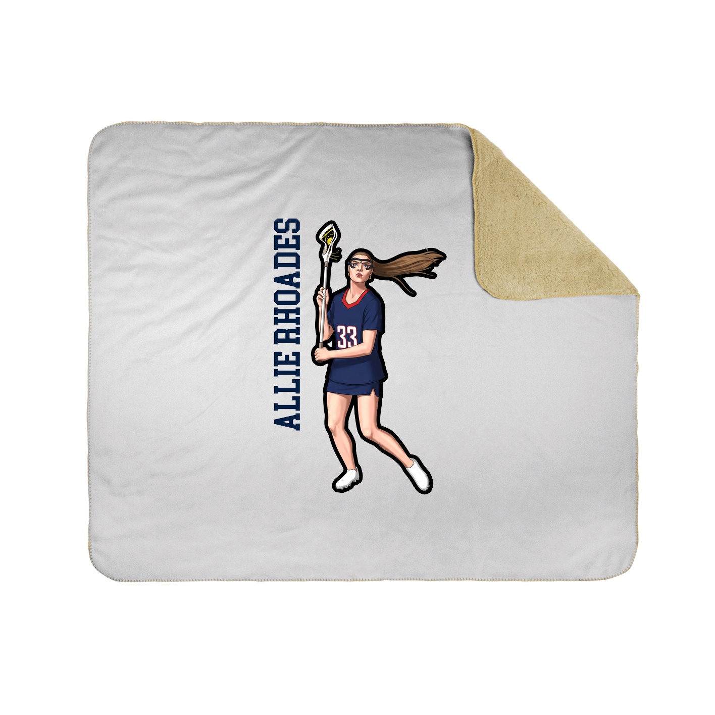 Throw Blanket — Name Vertical in White