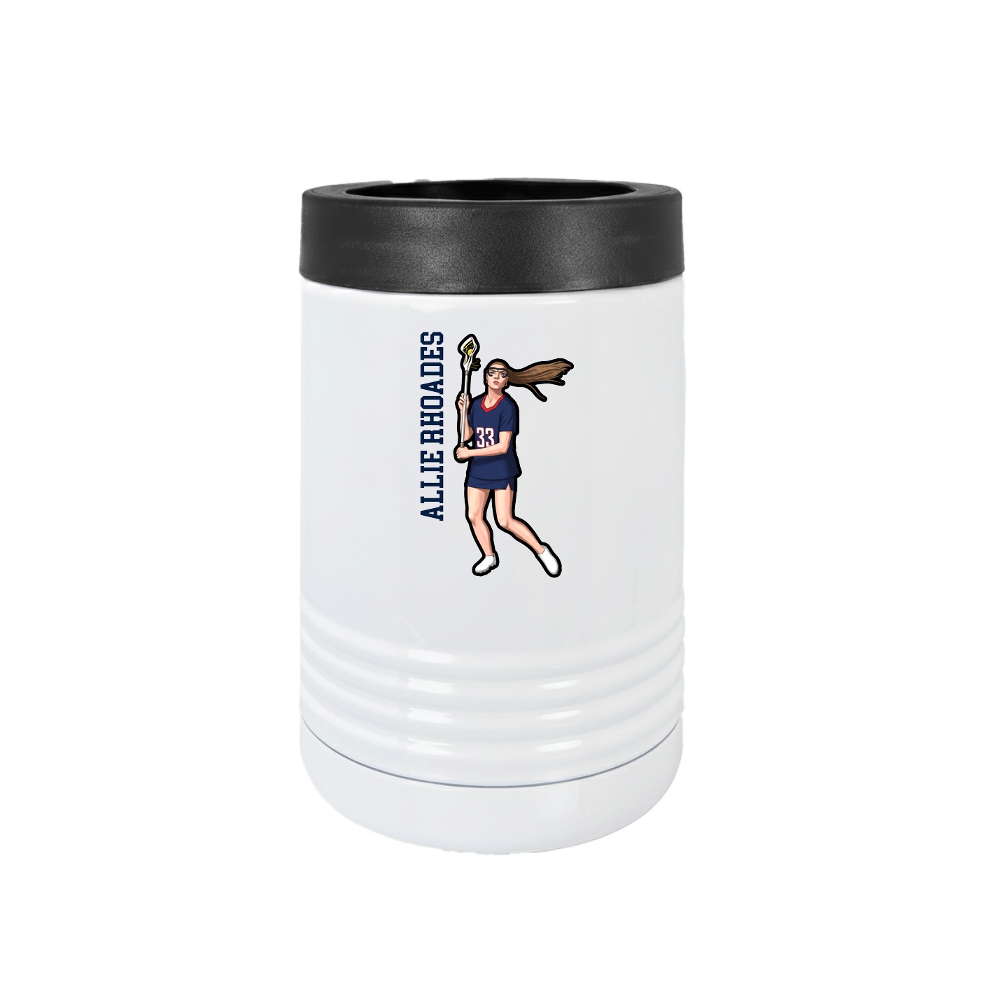 Beverage Holder — Name Vertical in White