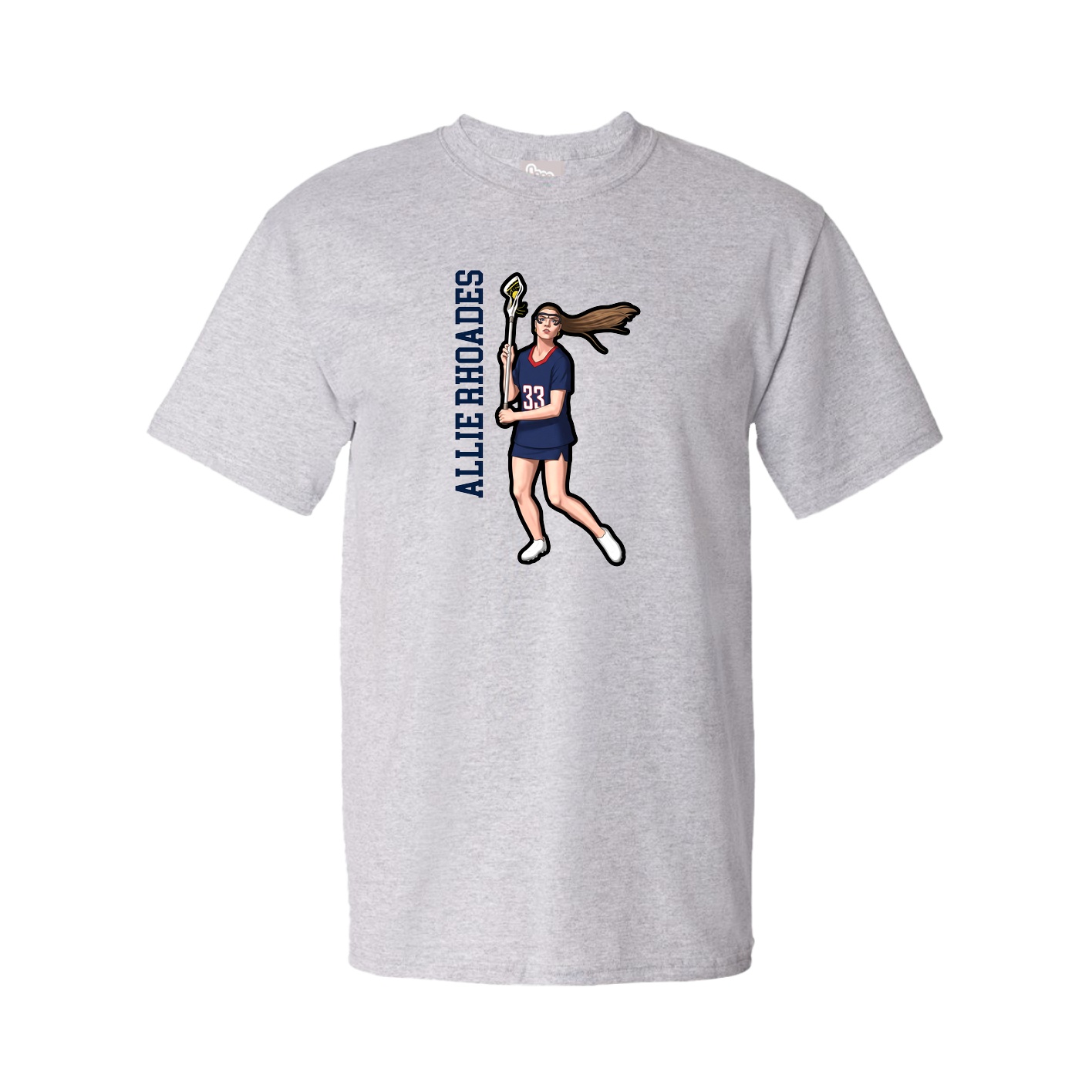 Youth Tee — Name Vertical in Grey