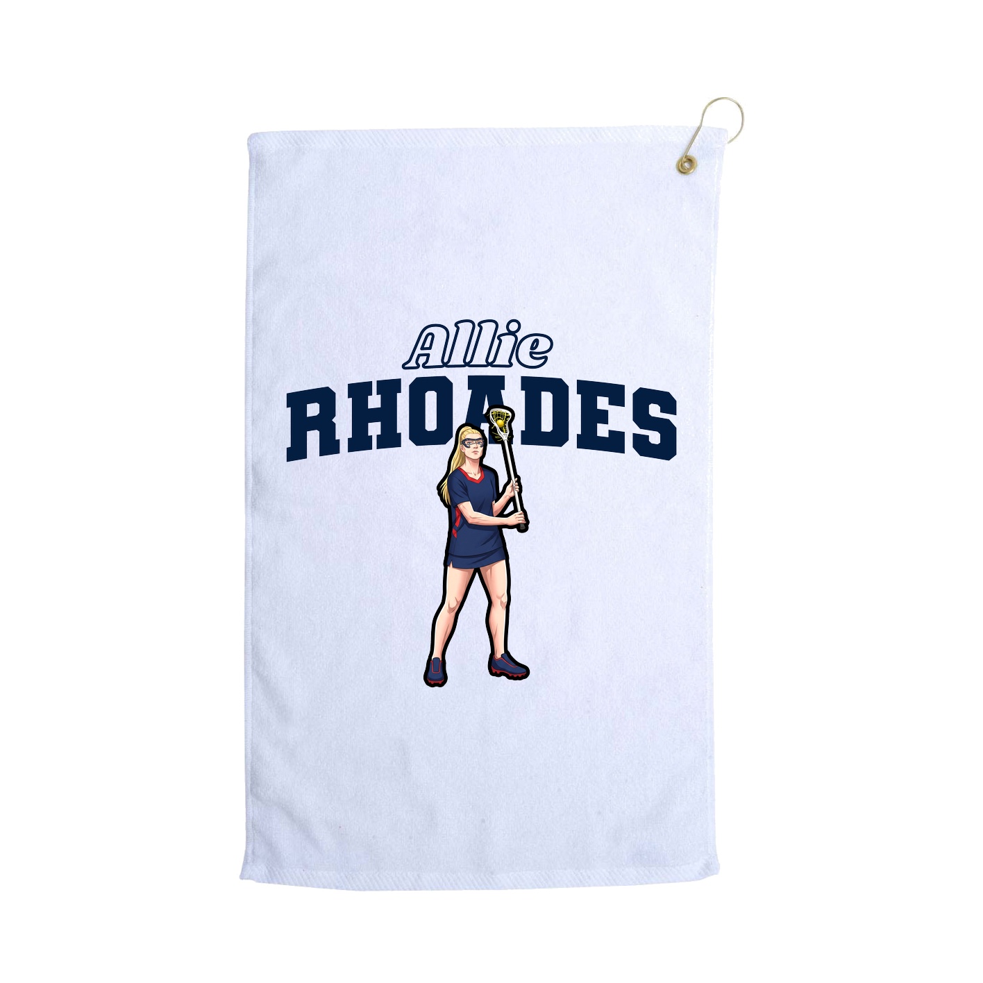 Golf Towel — Name Arch in White