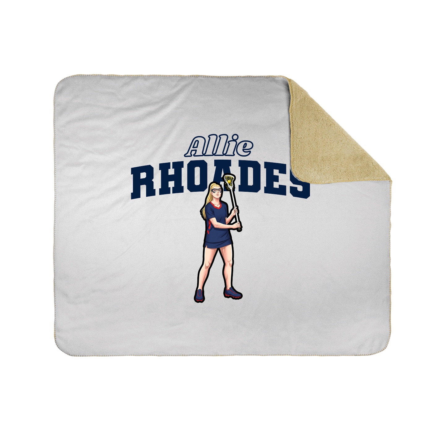 Throw Blanket — Name Arch in White