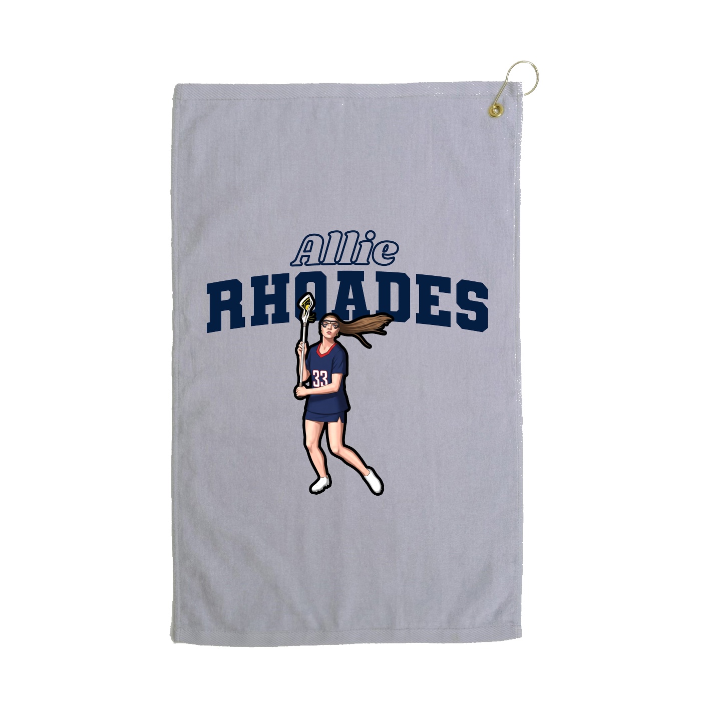 Golf Towel — Name Arch in Grey