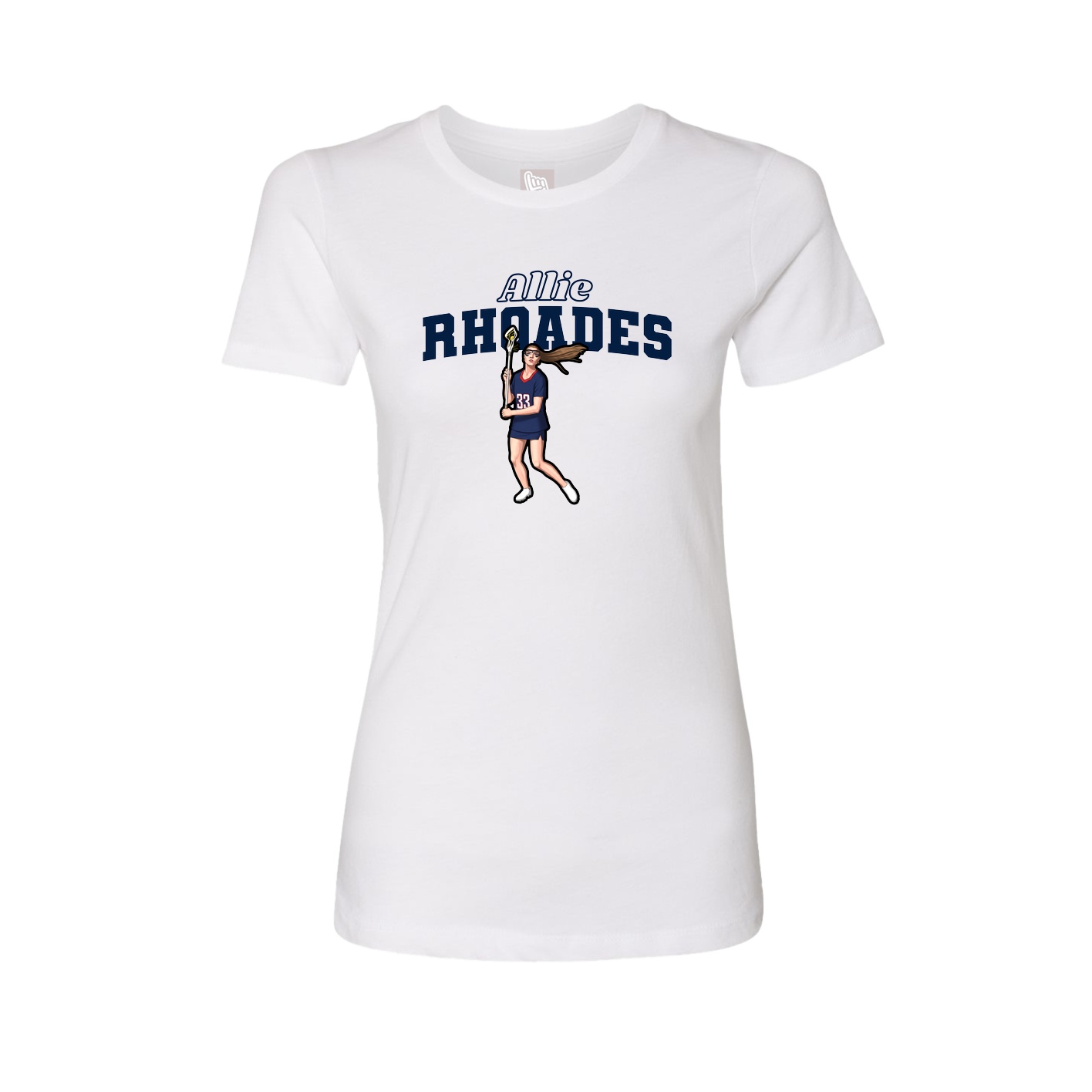 Fitted Women's Tee — Name Arch in White