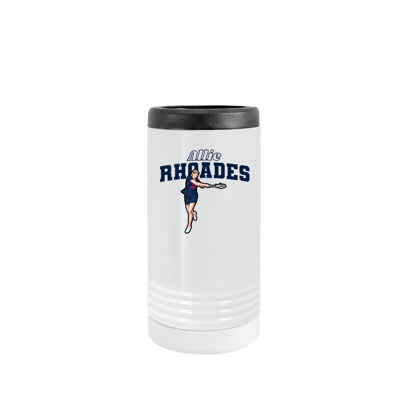 Slim Beverage Holder — Name Arch in White
