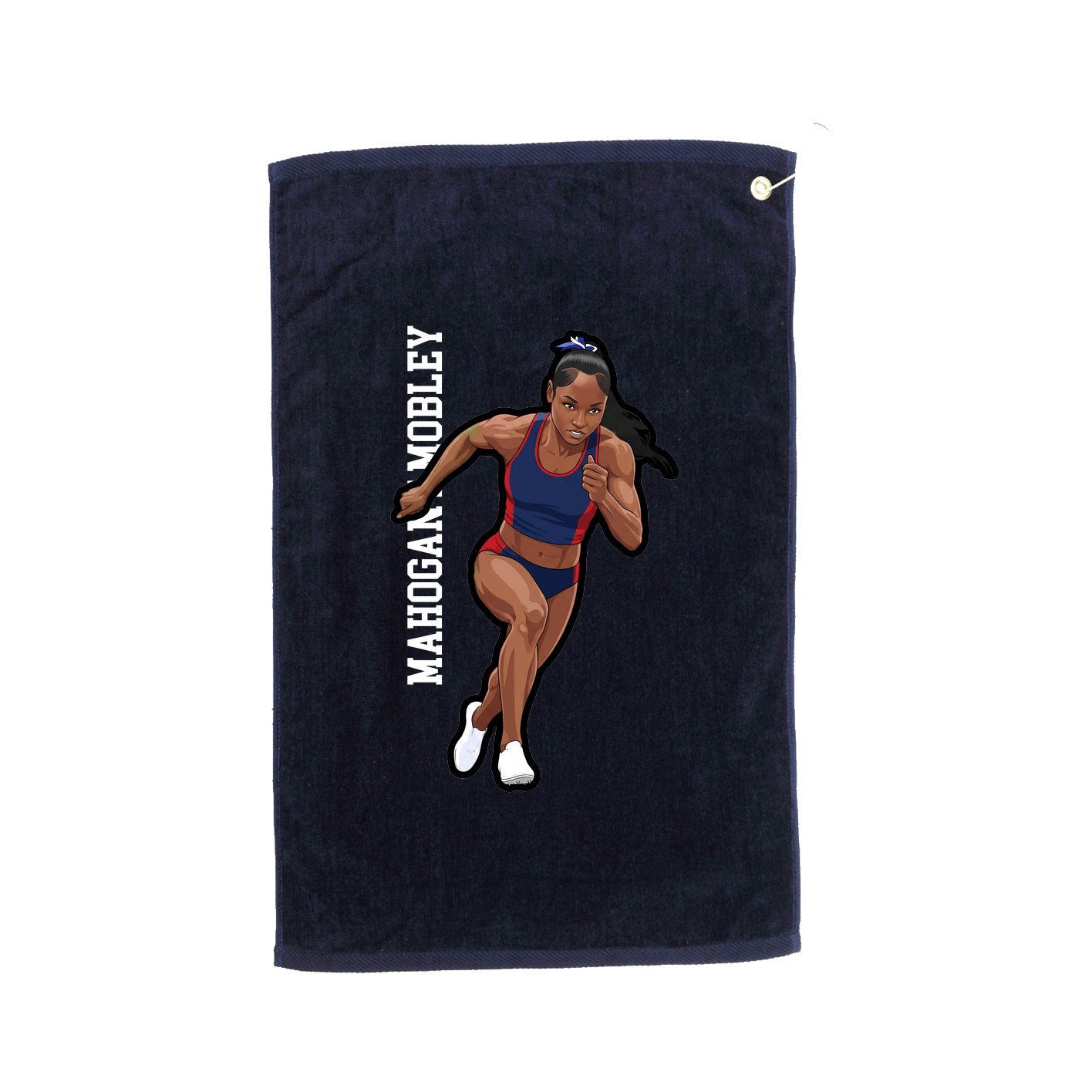 Golf Towel — Name Vertical in Navy