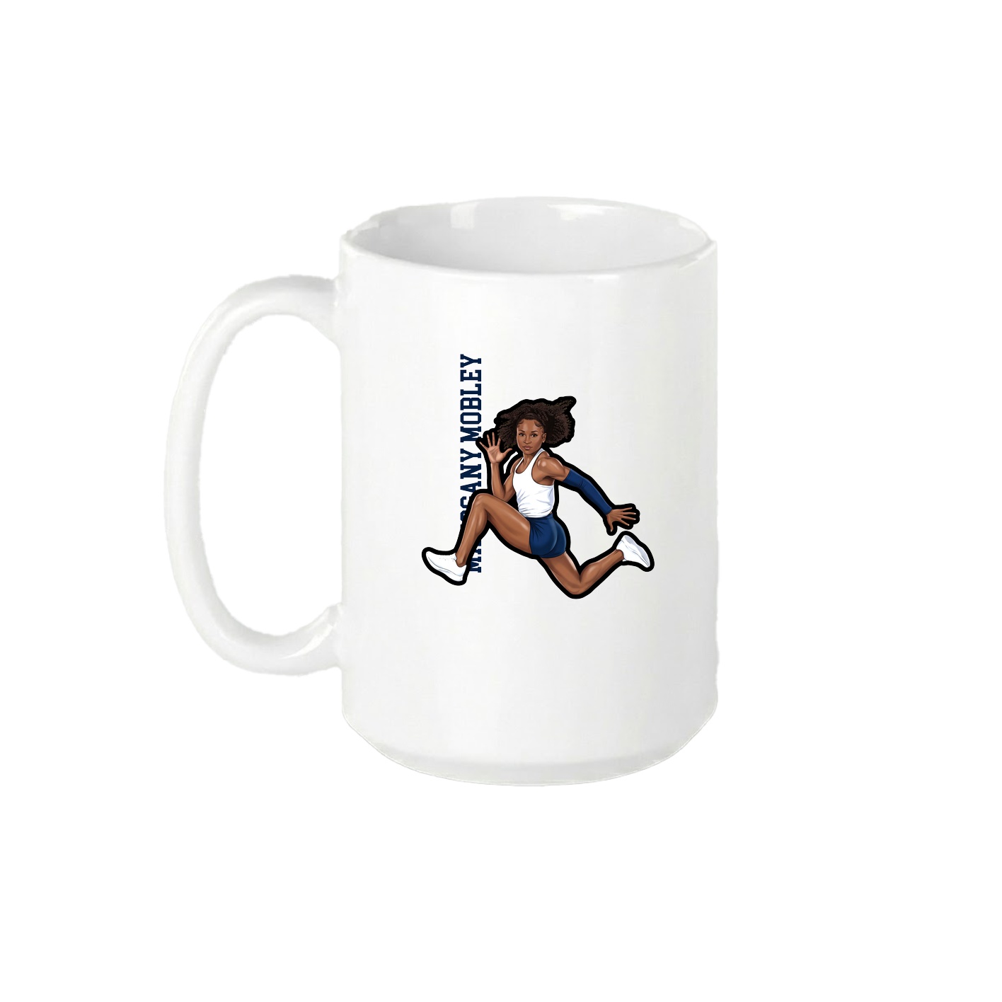 15oz Coffee Mug — Name Vertical in White