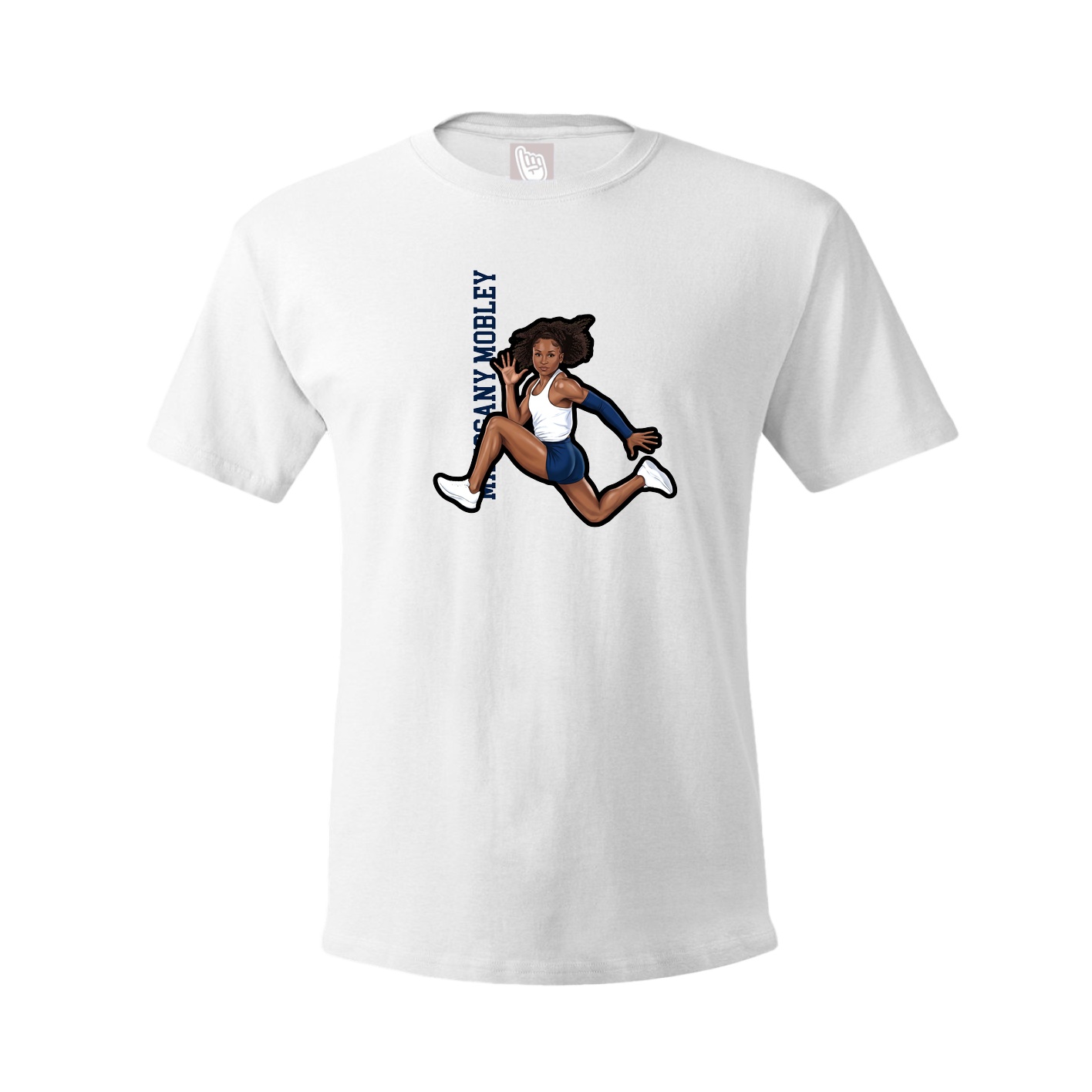 Youth Tee — Name Vertical in White