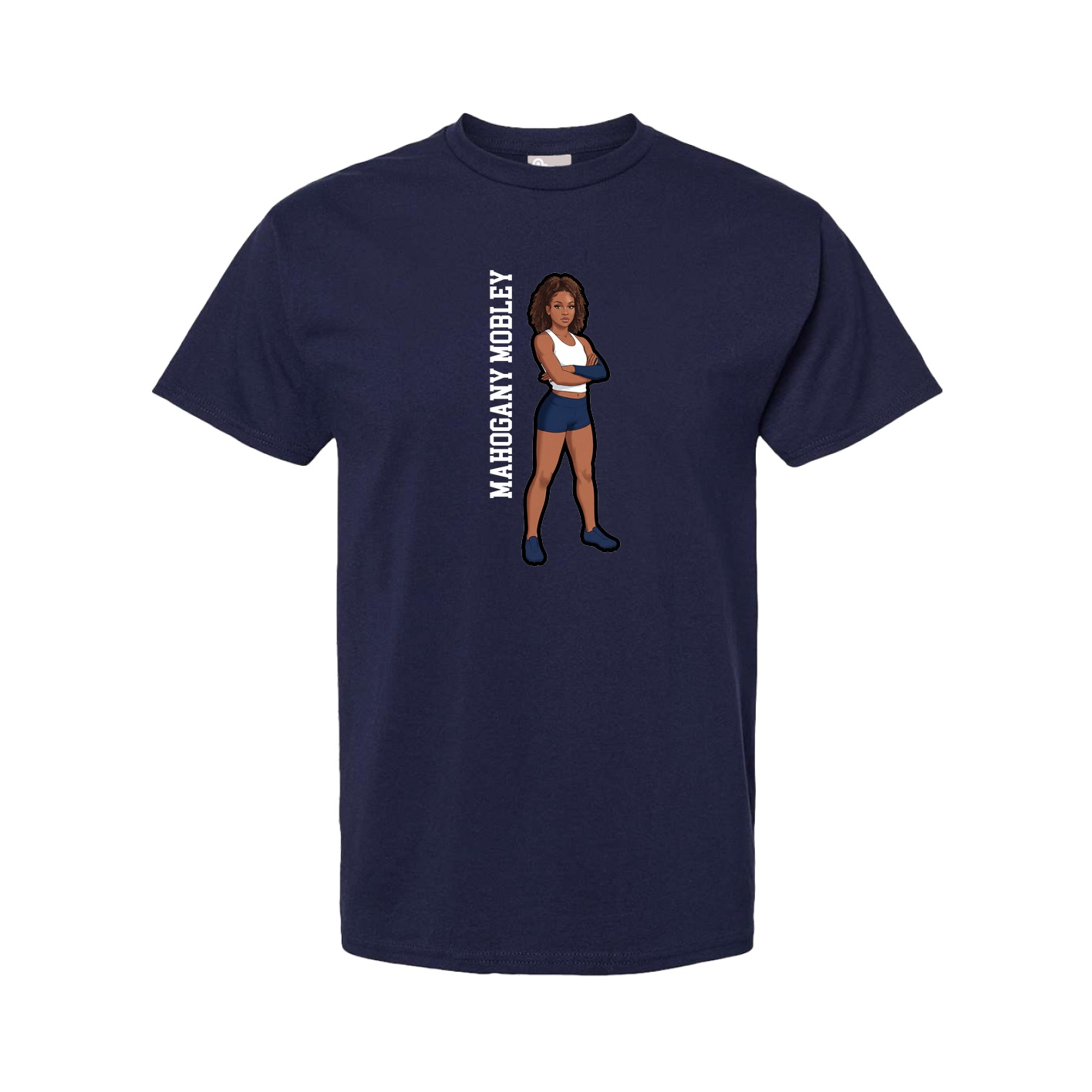 Tee — Name Vertical in Navy