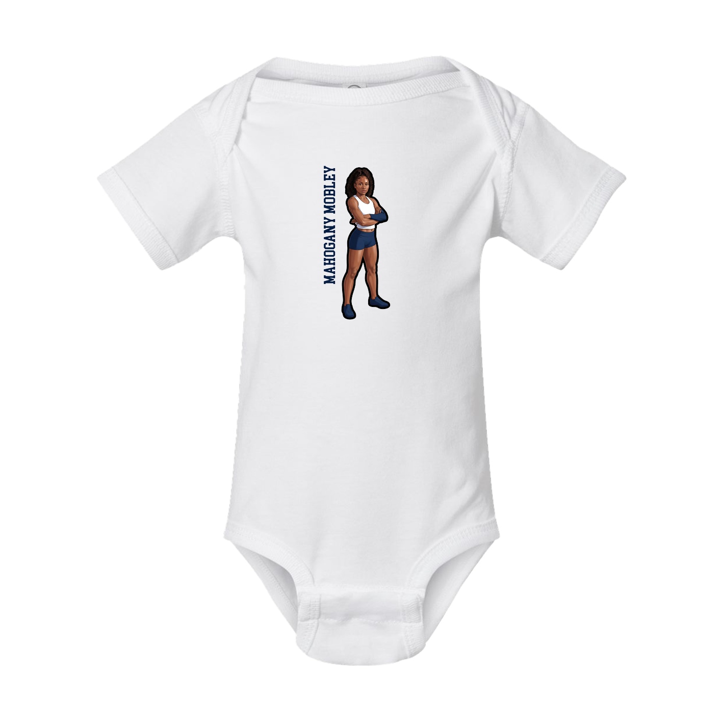 Baby Onesie — Name Vertical in White