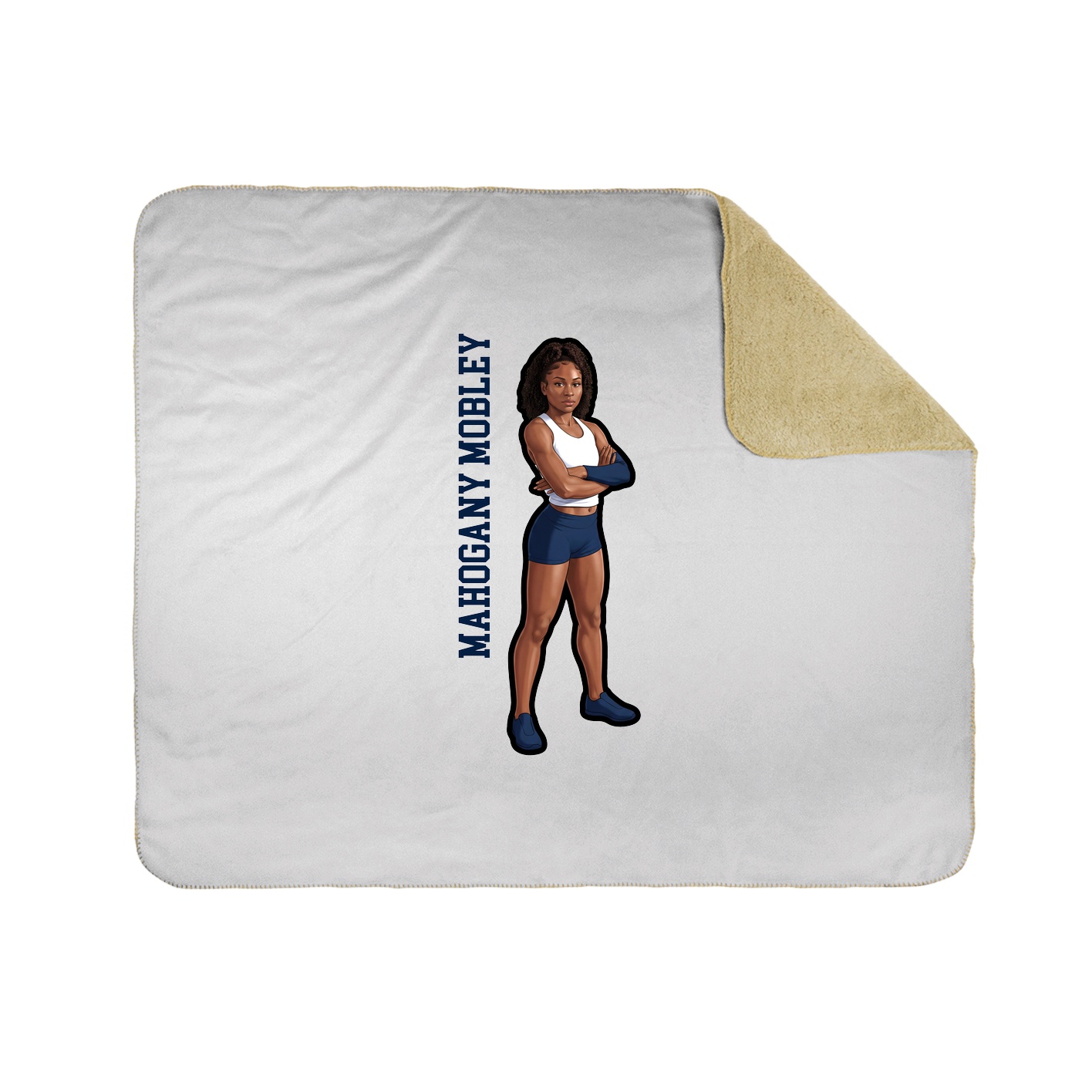 Throw Blanket — Name Vertical in White