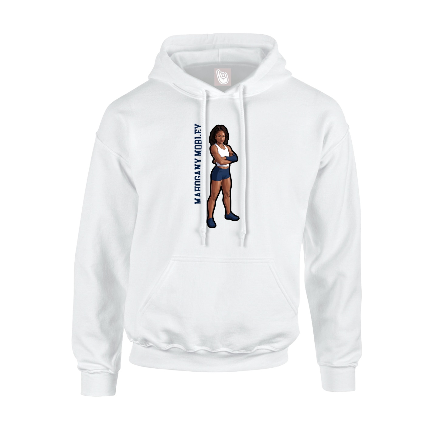 Youth Hoodie — Name Vertical in White