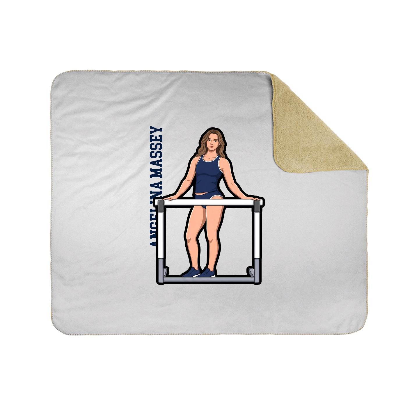 Throw Blanket — Name Vertical in White