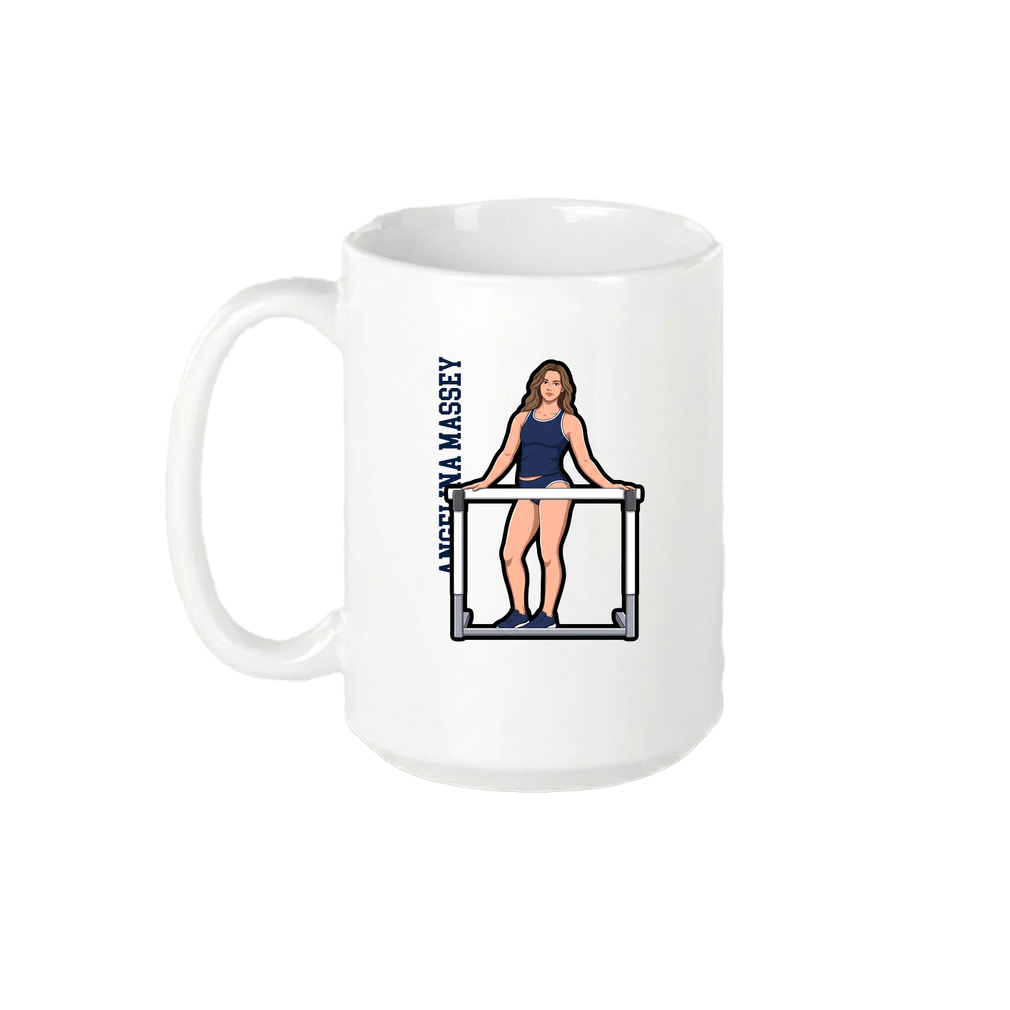 15oz Coffee Mug — Name Vertical in White