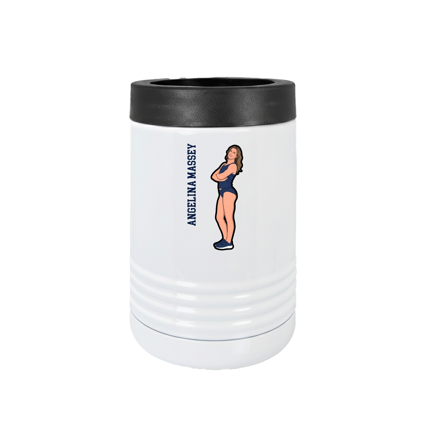 Beverage Holder — Name Vertical in White