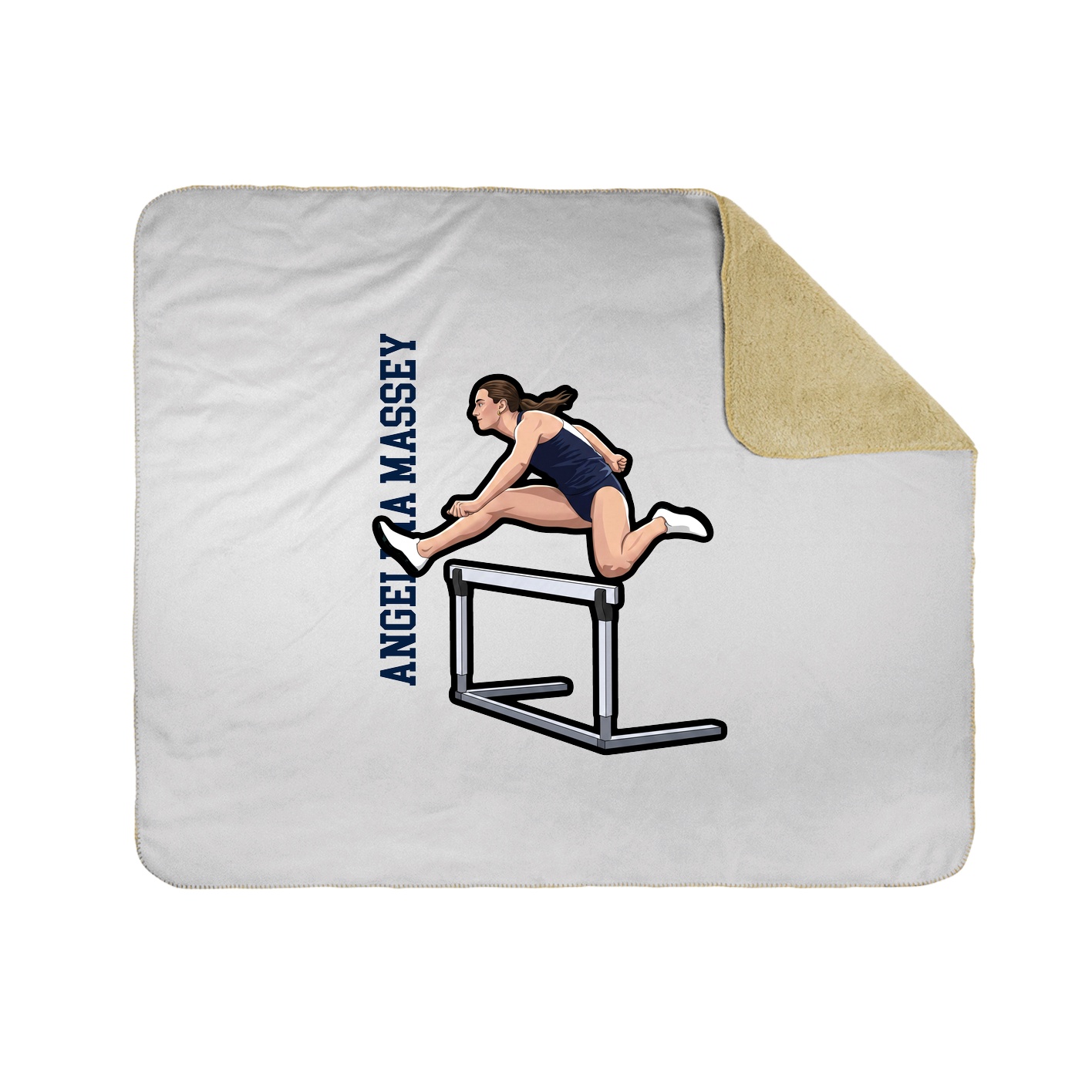 Throw Blanket — Name Vertical in White