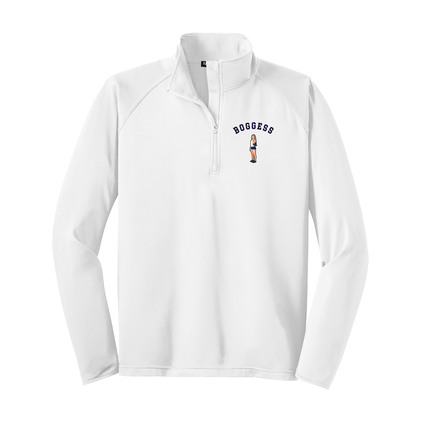 Q-Zip Pullover — Shirsey Arch in White