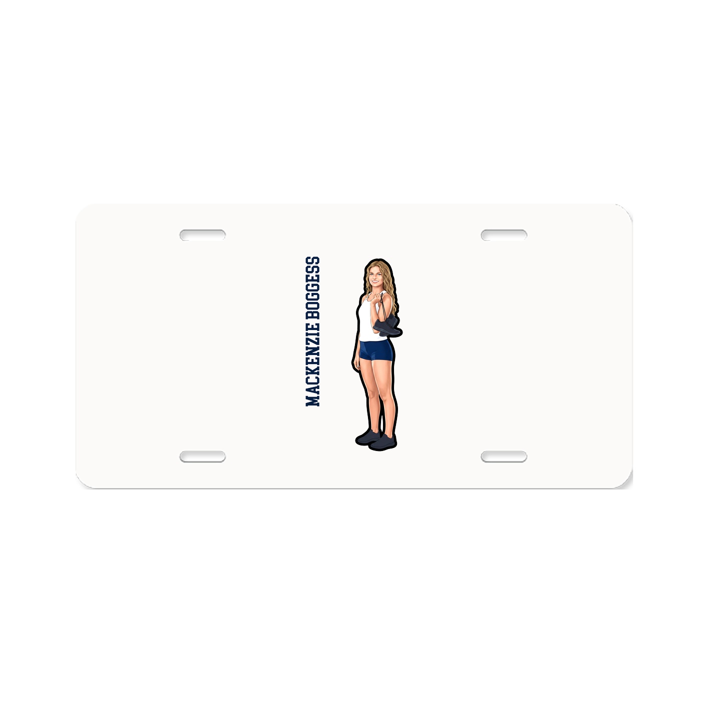 License Plate — Name Vertical in Classic