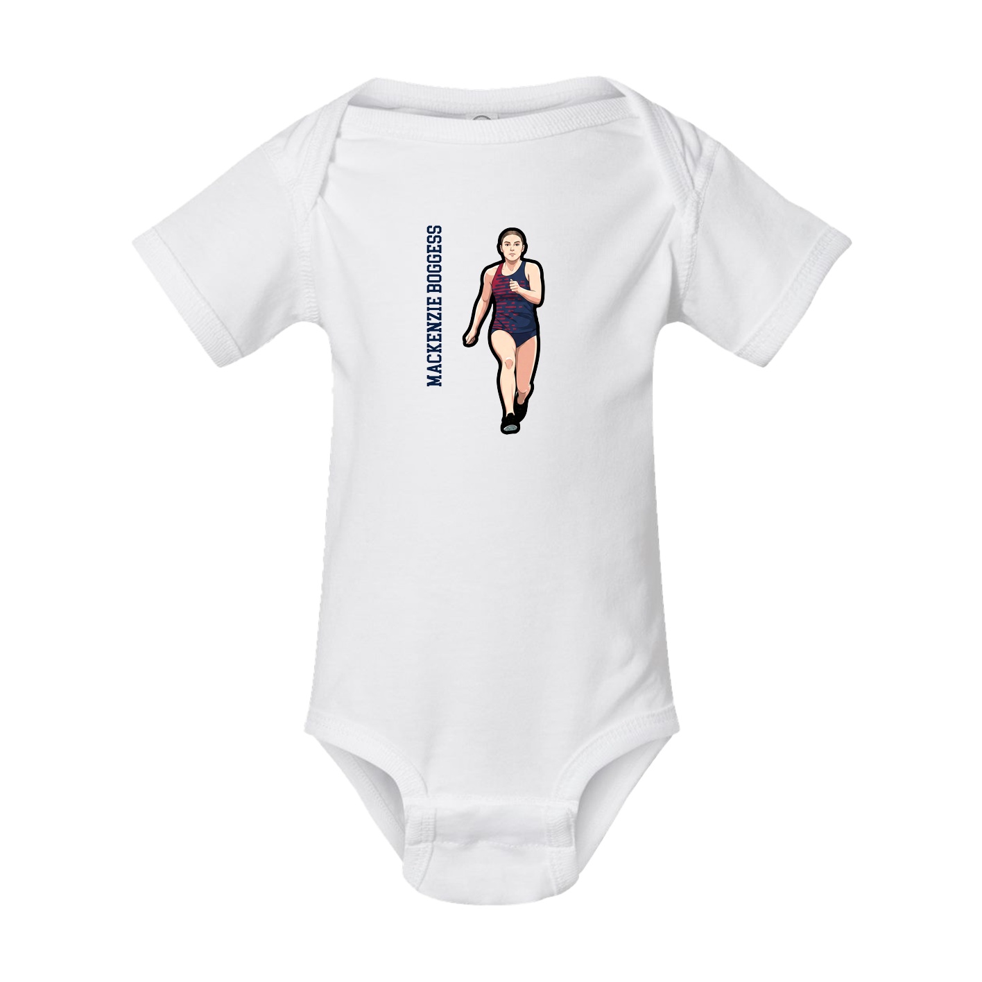 Baby Onesie — Name Vertical in White