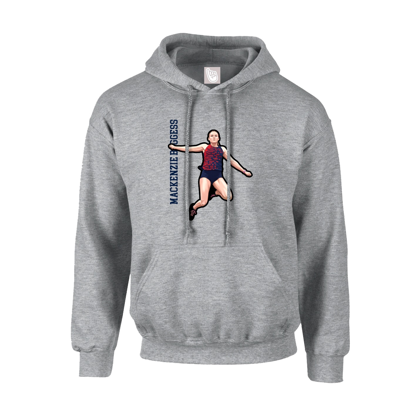 Hoodie — Name Vertical in Grey