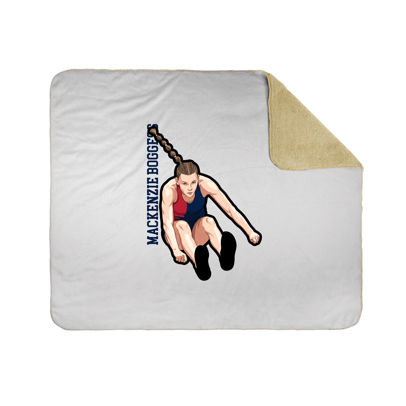 Throw Blanket — Name Vertical in White