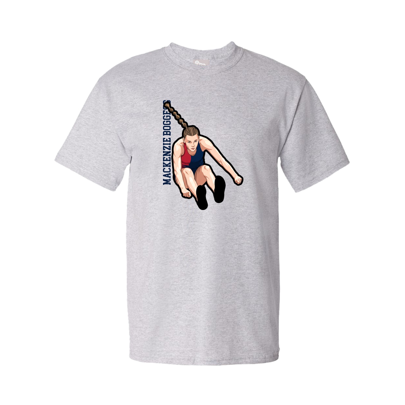 Tee — Name Vertical in Grey