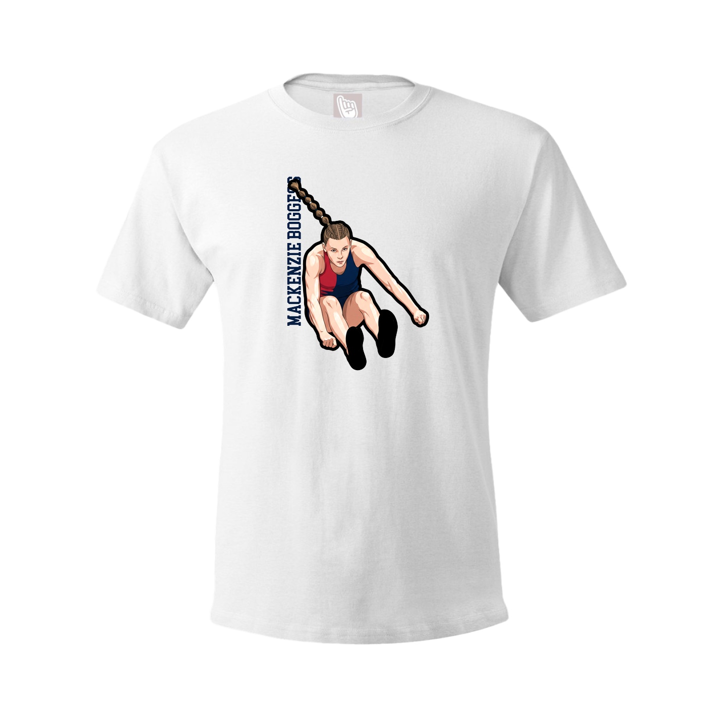 Tee — Name Vertical in White