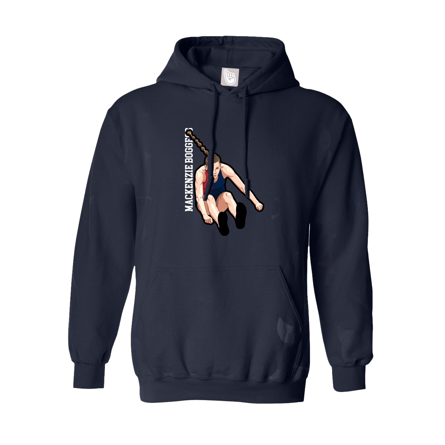 Youth Hoodie — Name Vertical in Navy