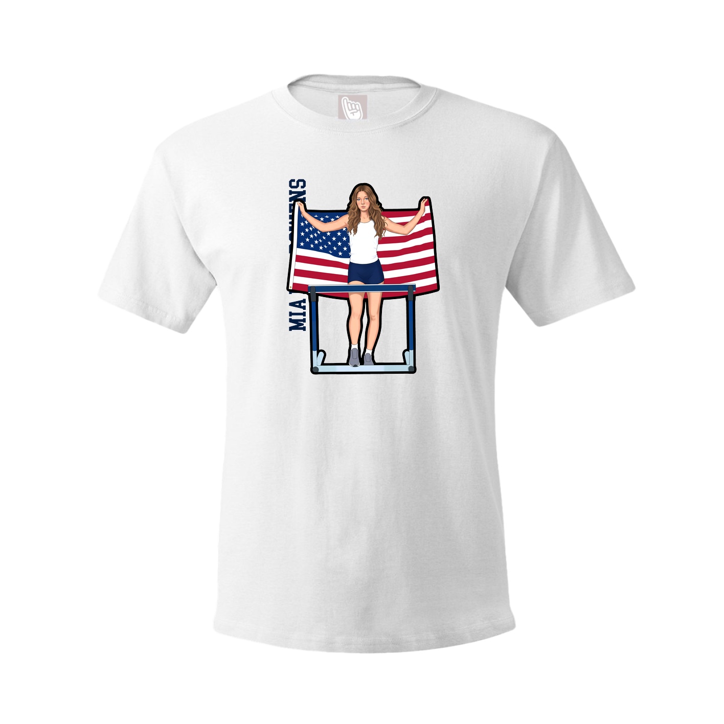 Youth Tee — Name Vertical in White