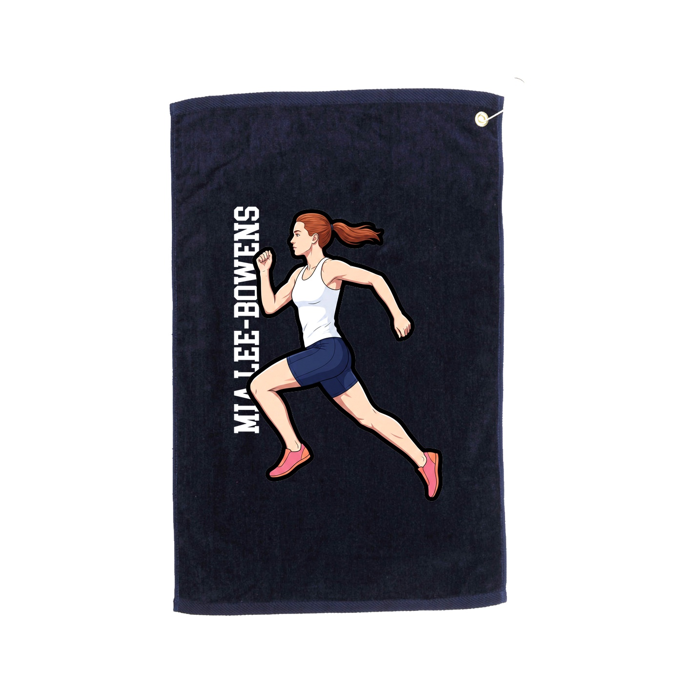 Golf Towel — Name Vertical in Navy