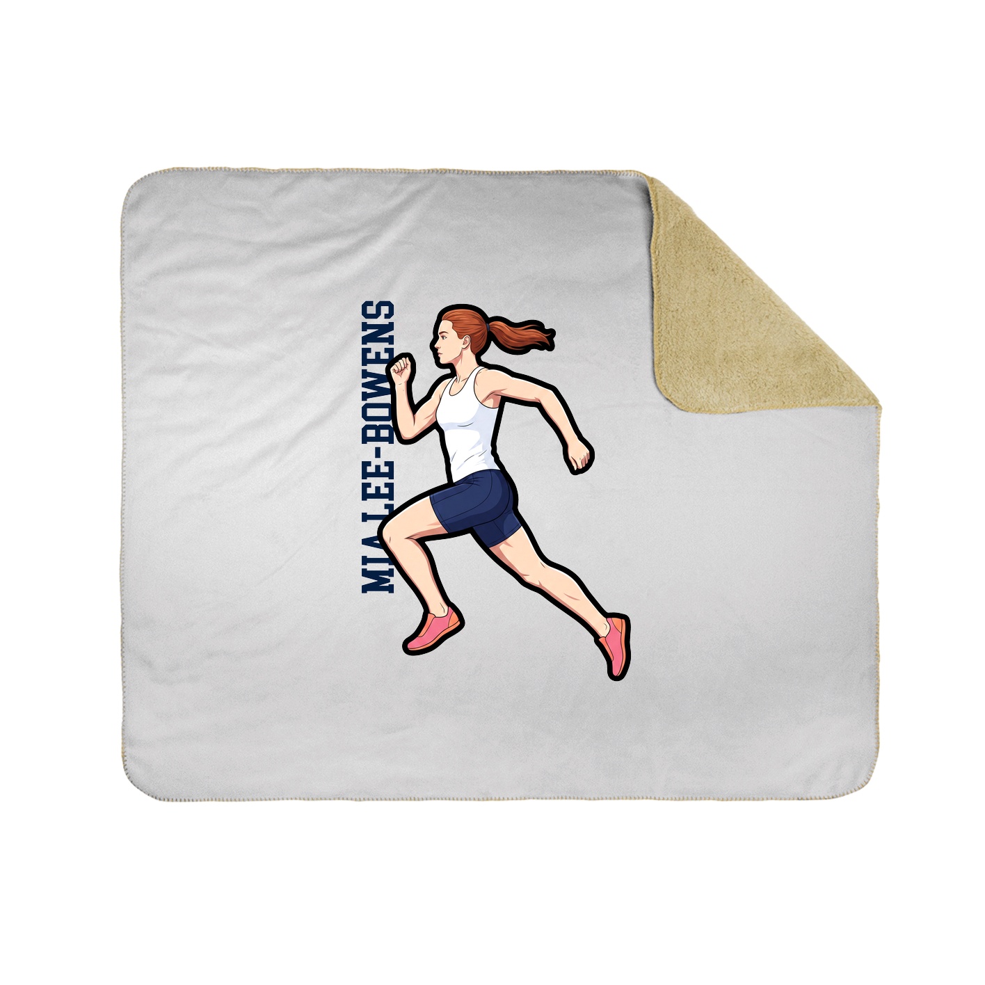 Throw Blanket — Name Vertical in White