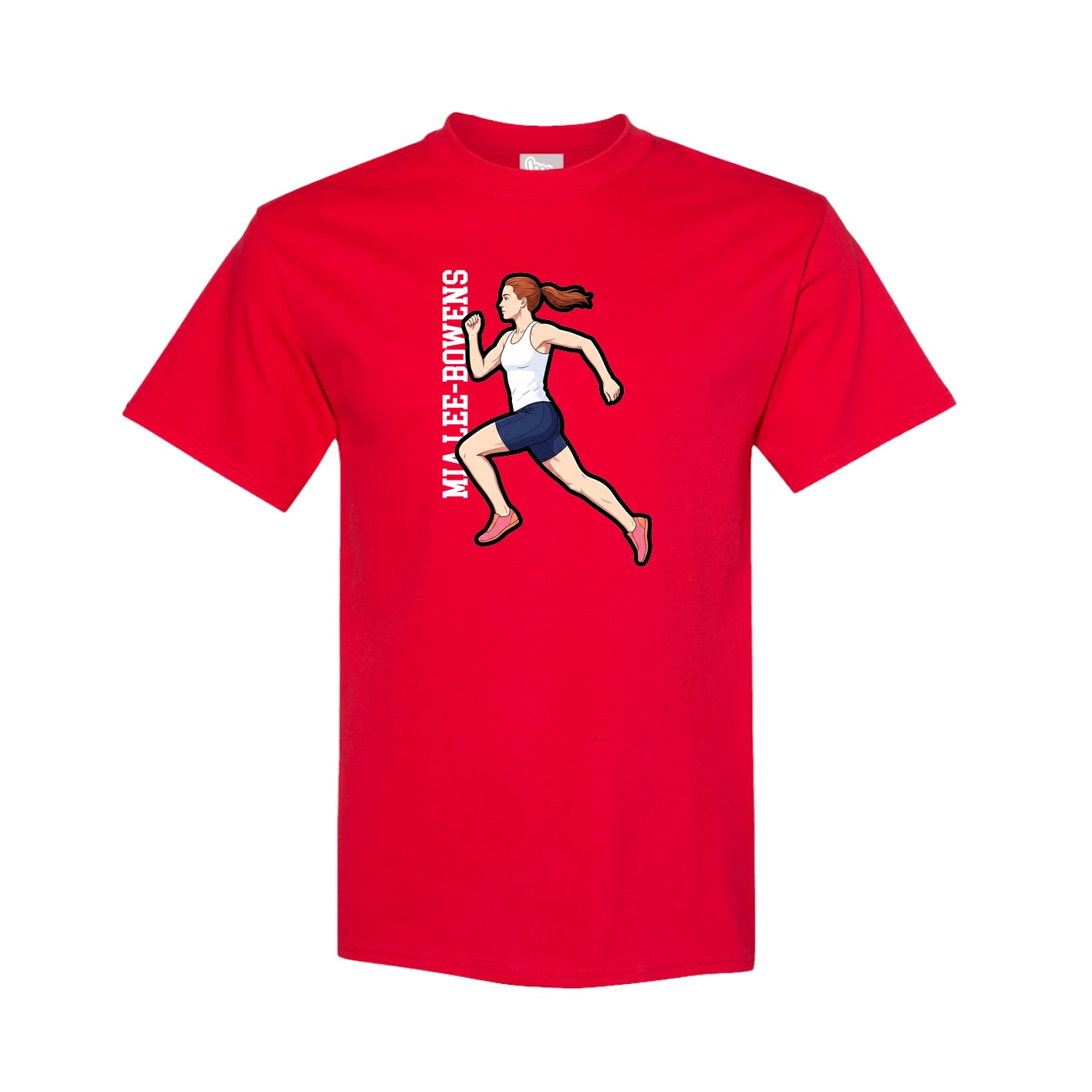 Youth Tee — Name Vertical in Red