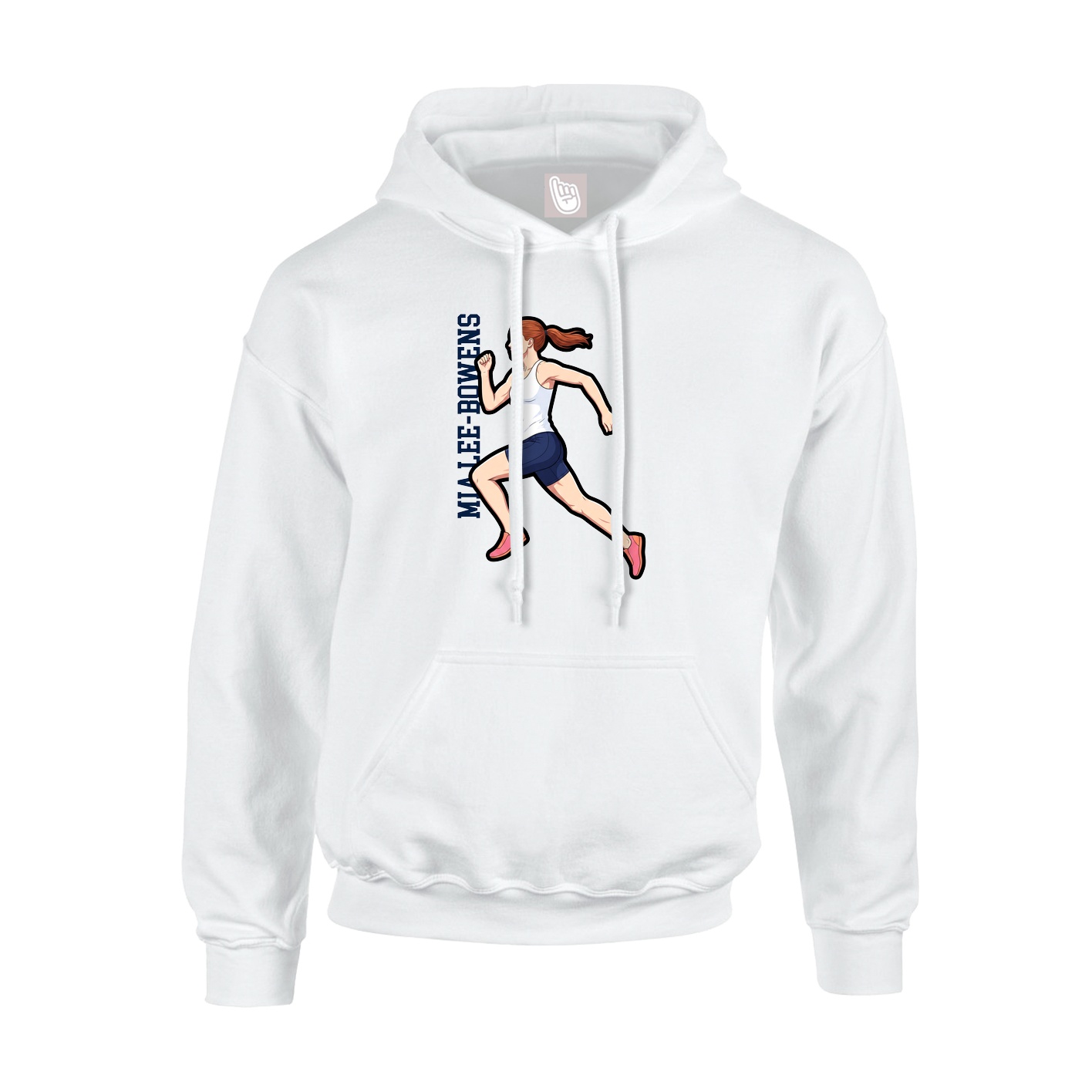 Hoodie — Name Vertical in White