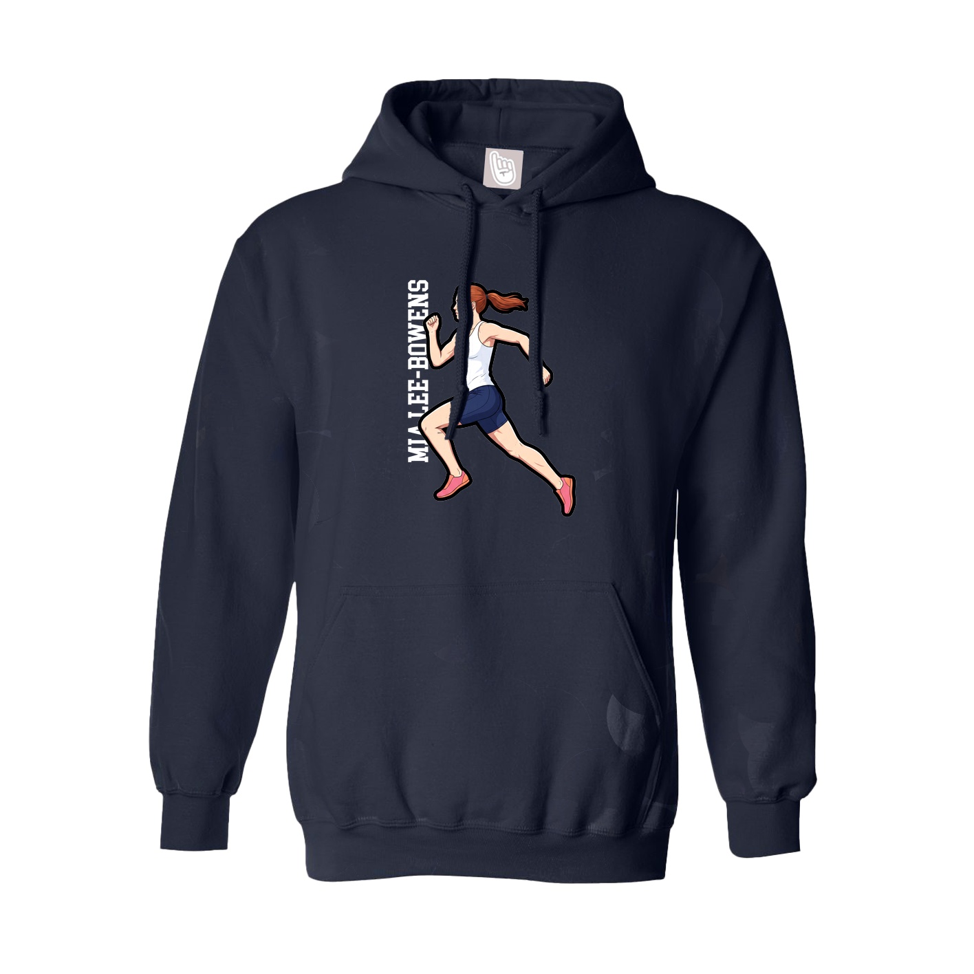 Youth Hoodie — Name Vertical in Navy