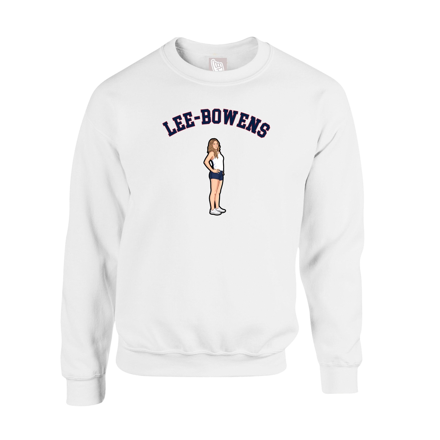 Fleece Crew — Shirsey Arch in White