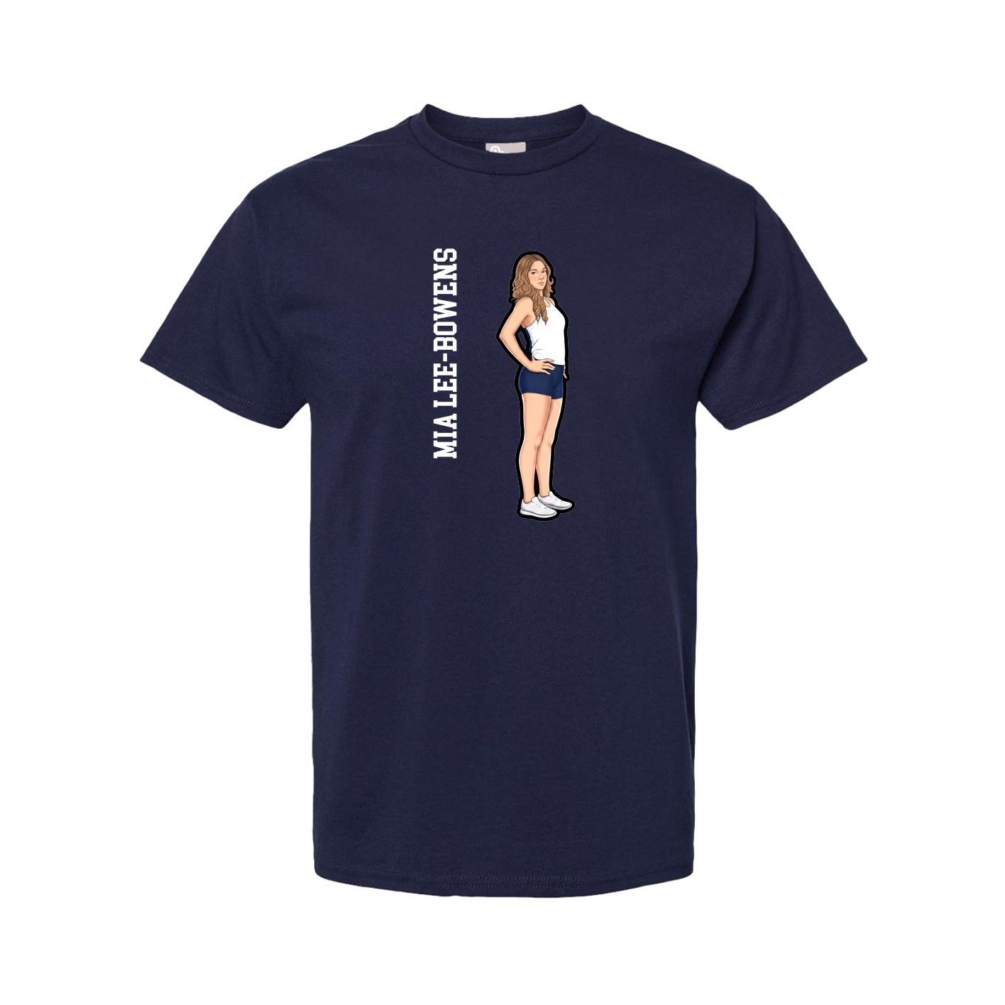 Tee — Name Vertical in Navy