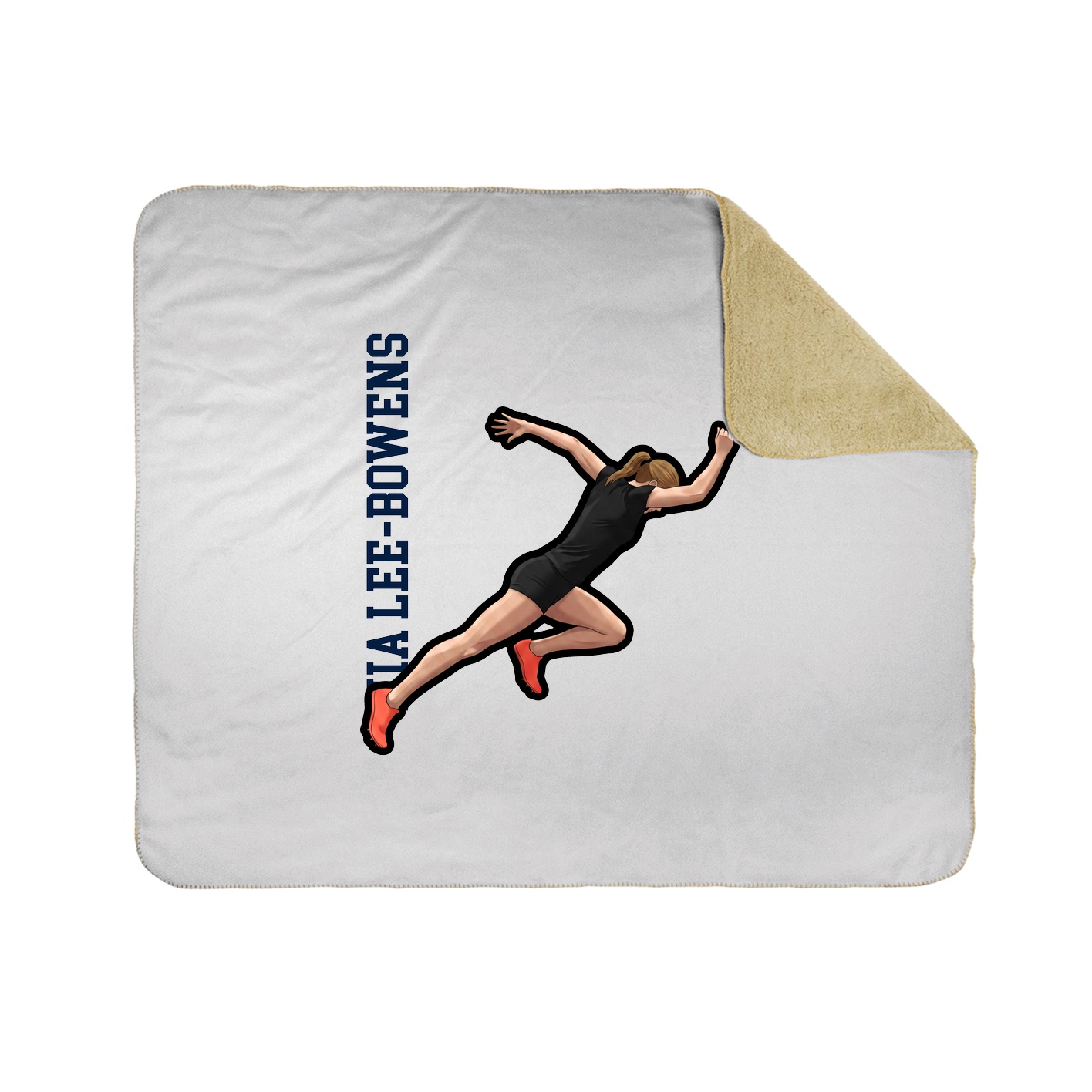 Throw Blanket — Name Vertical in White