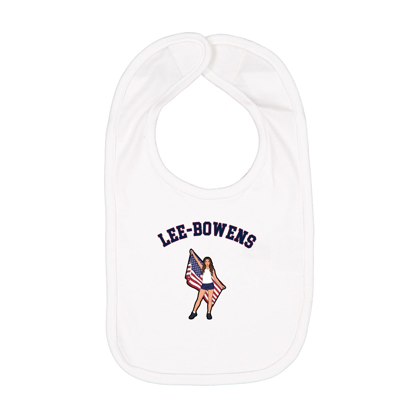 Infant Bib — Shirsey Arch in White