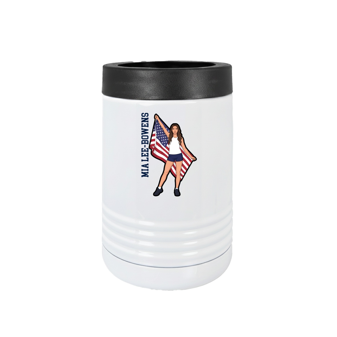 Beverage Holder — Name Vertical in White