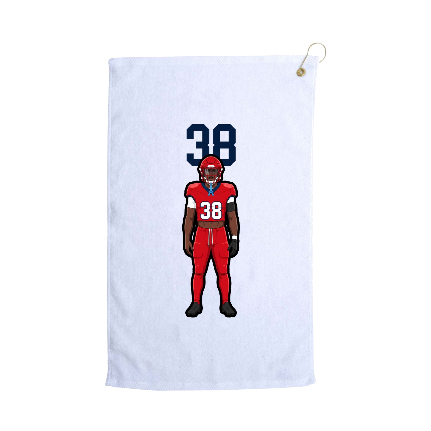 Golf Towel — Number Top in White