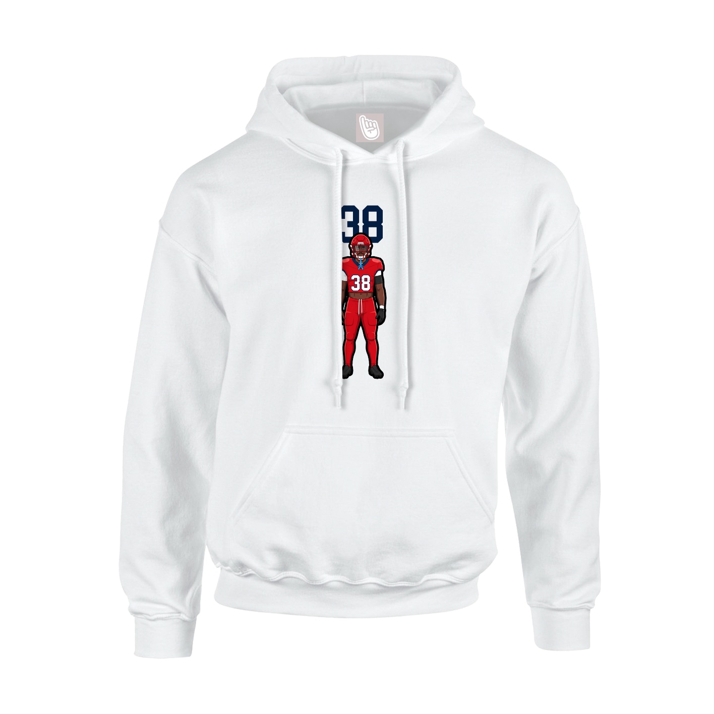 Youth Hoodie — Number Top in White