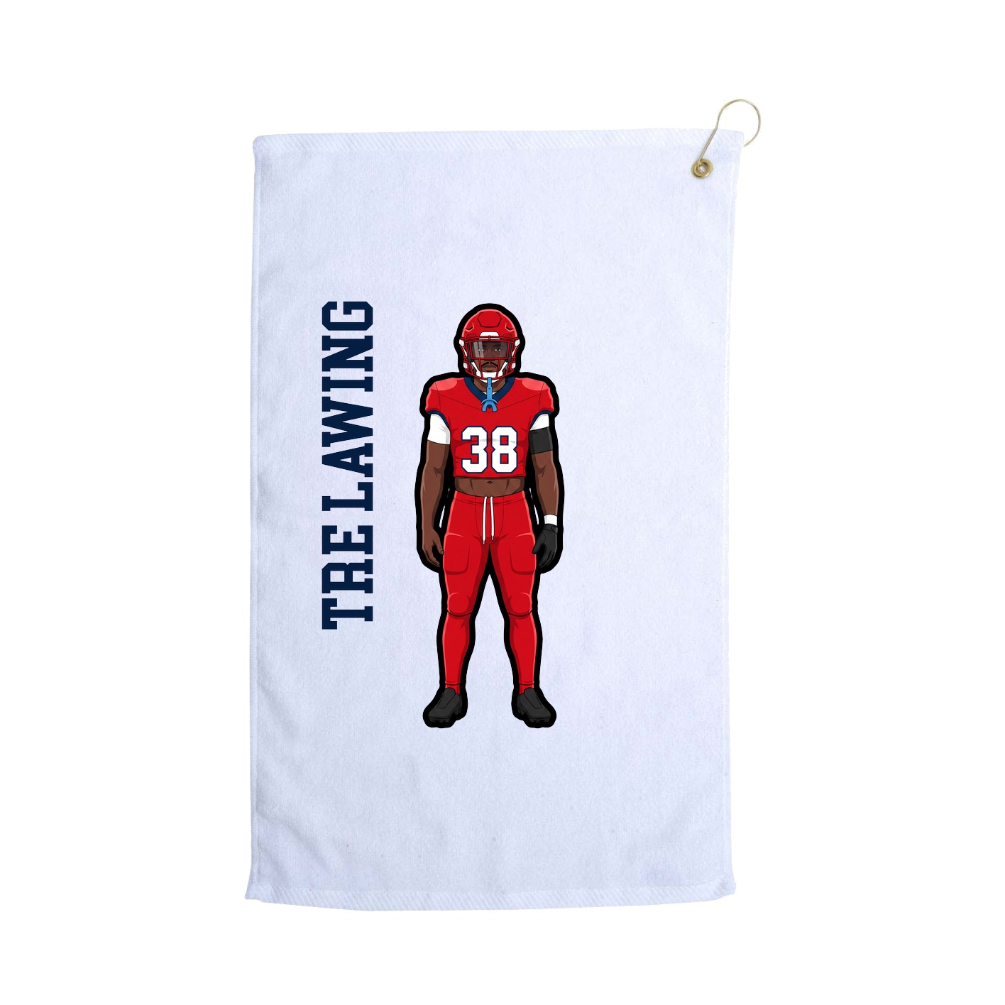 Golf Towel — Name Vertical in White