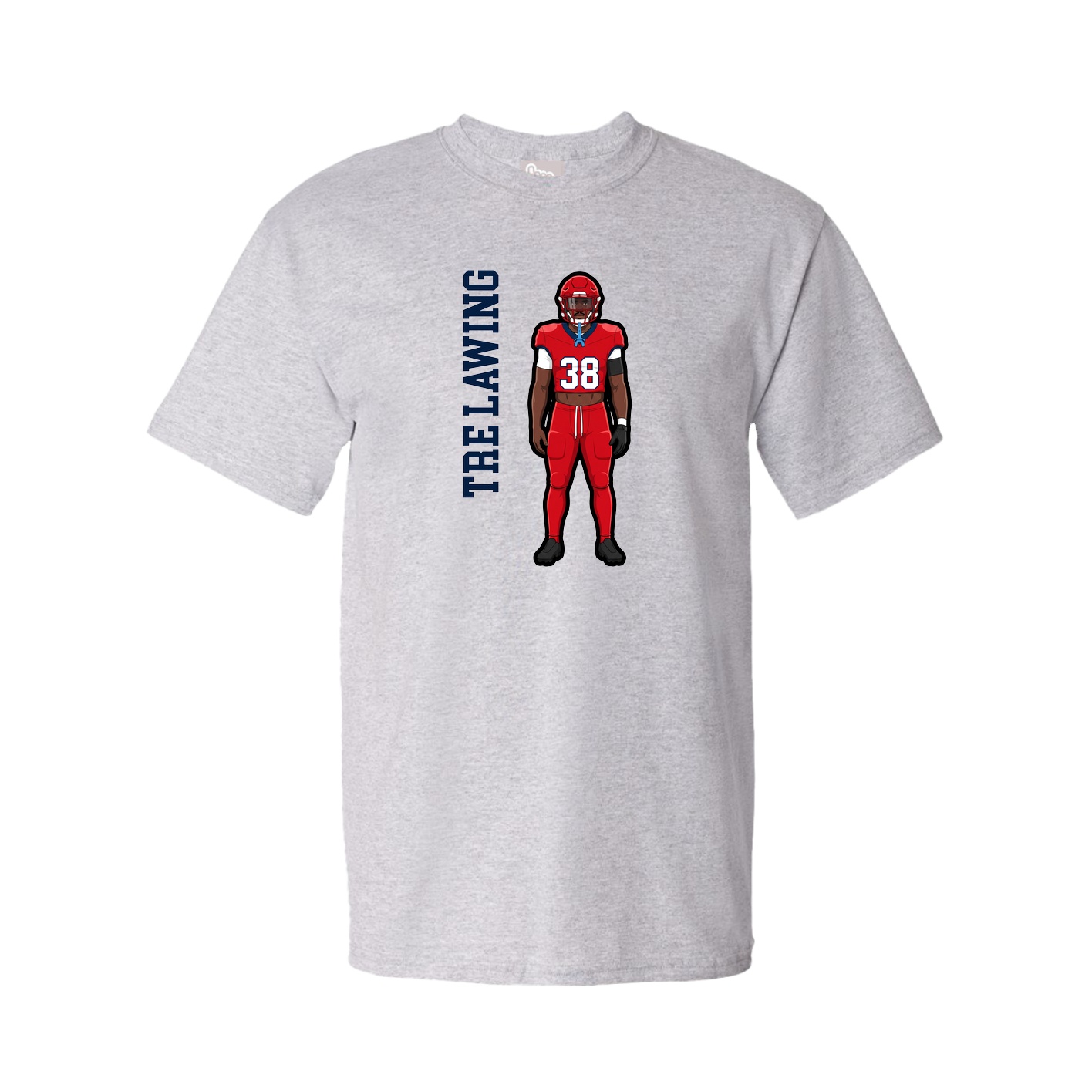 Youth Tee — Name Vertical in Grey