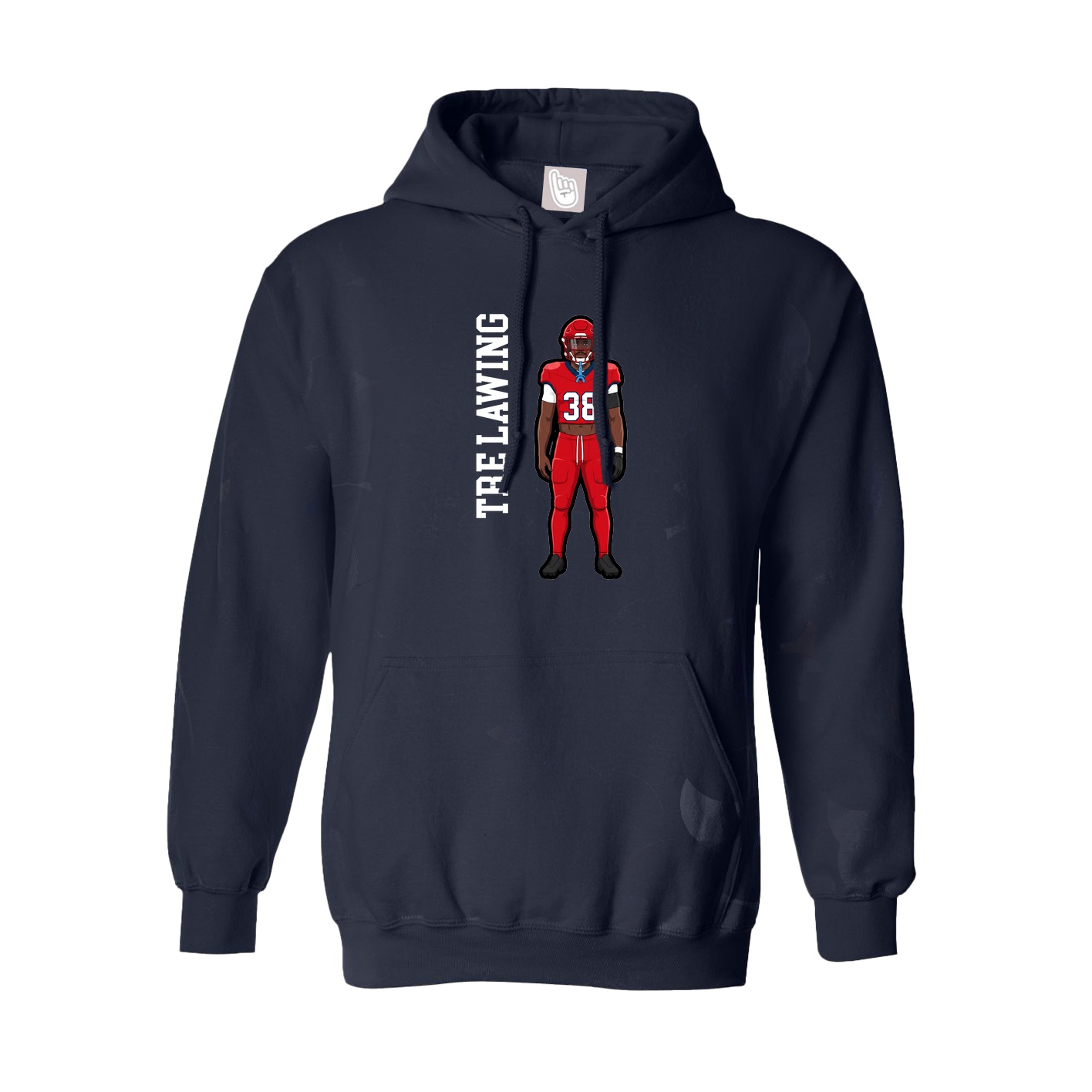 Hoodie — Name Vertical in Navy
